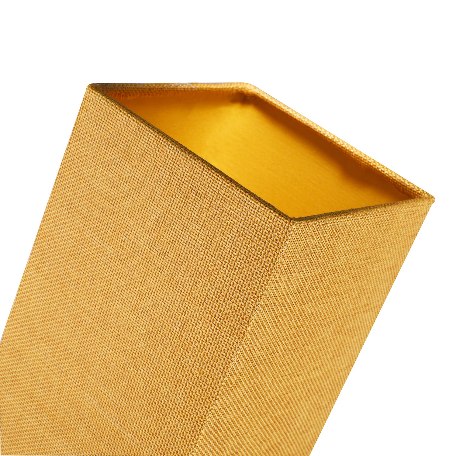 Modern and Stylish Textured Ochre Linen Fabric Tall Rectangular 25cm Lampshade Image 5