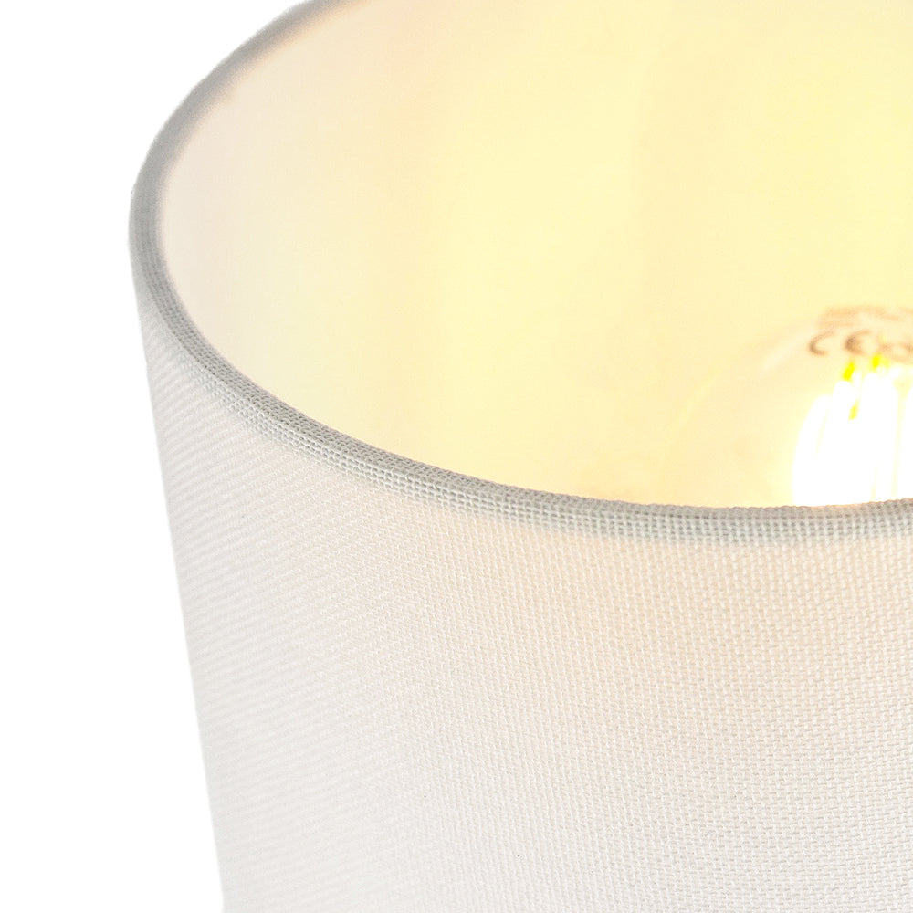 Contemporary and Elegant Ivory White Linen Fabric 18cm High Cylinder Lamp Shade Image 3