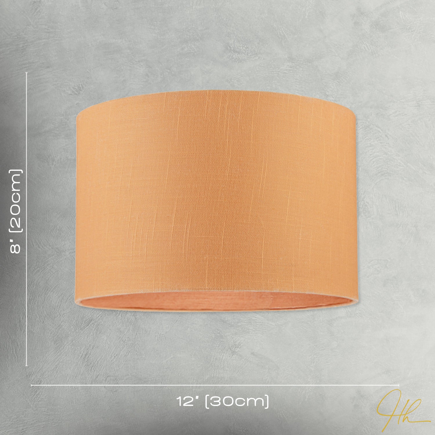 Designer Soft Apricot Cream Textured Linen Fabric Circular Lamp Shade Image 7