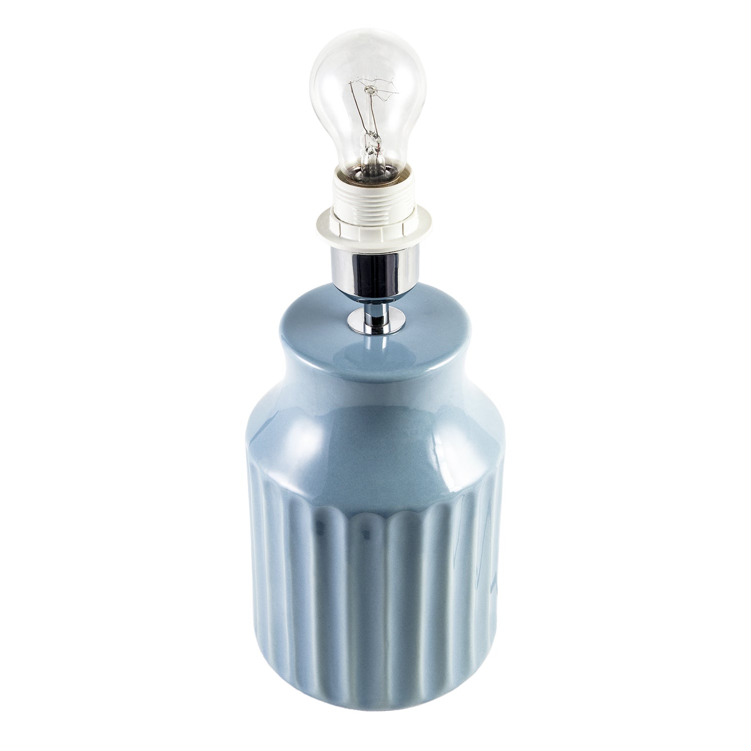 Elegant Ceramic Table Lamp Base with Soft Duck Egg Blue Glazed Finish Image 2
