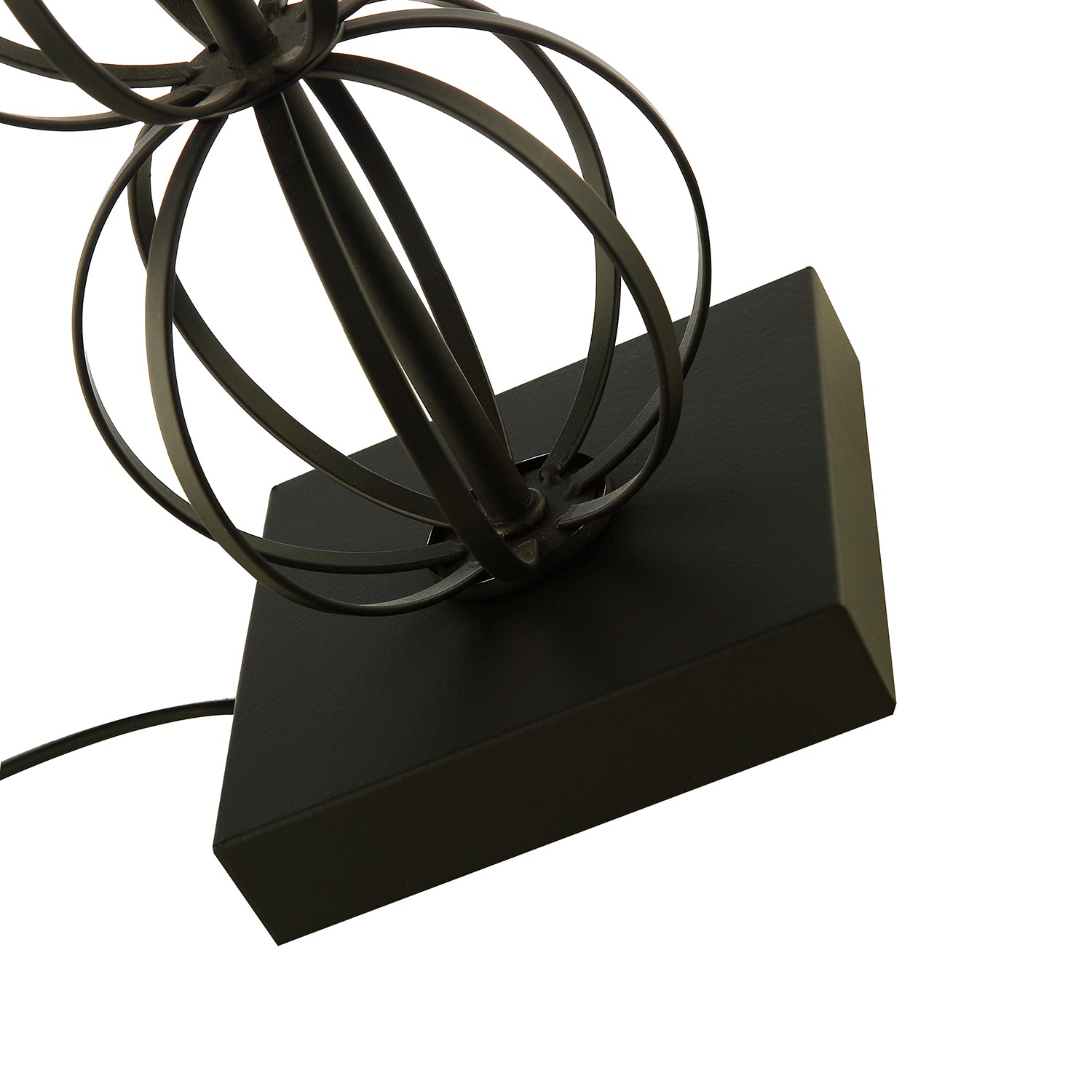 Traditional Classic Black Table Lamp Base with Curving Wire Spheres Image 2
