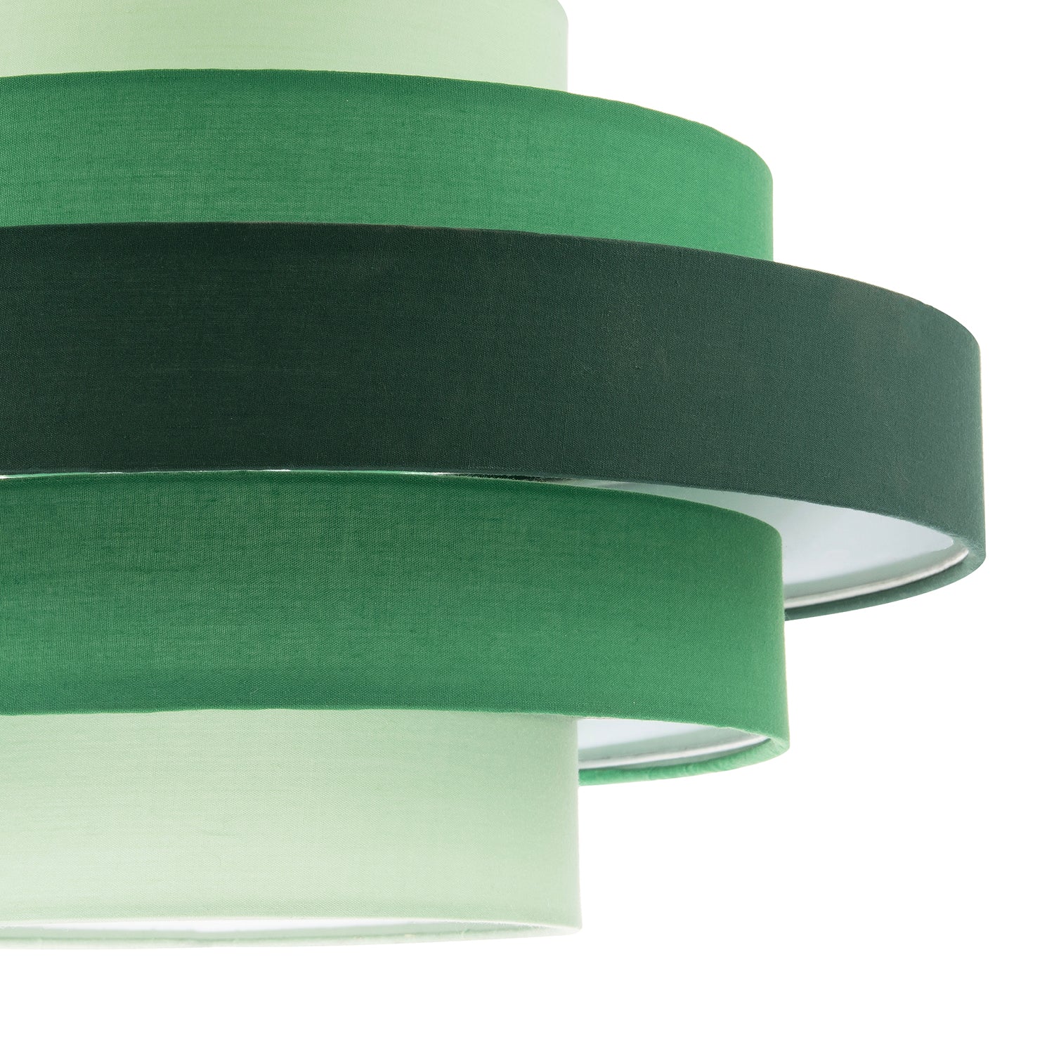 Five Tier Pendant Lighting Shade with Various Green Cotton Rings Image 4