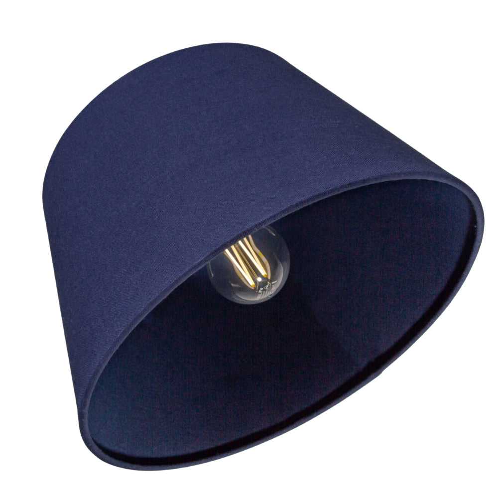 Classic 10 Inch Navy Blue Linen Fabric Drum Table/Pendant Lamp Shade 60w Maximum Image 5