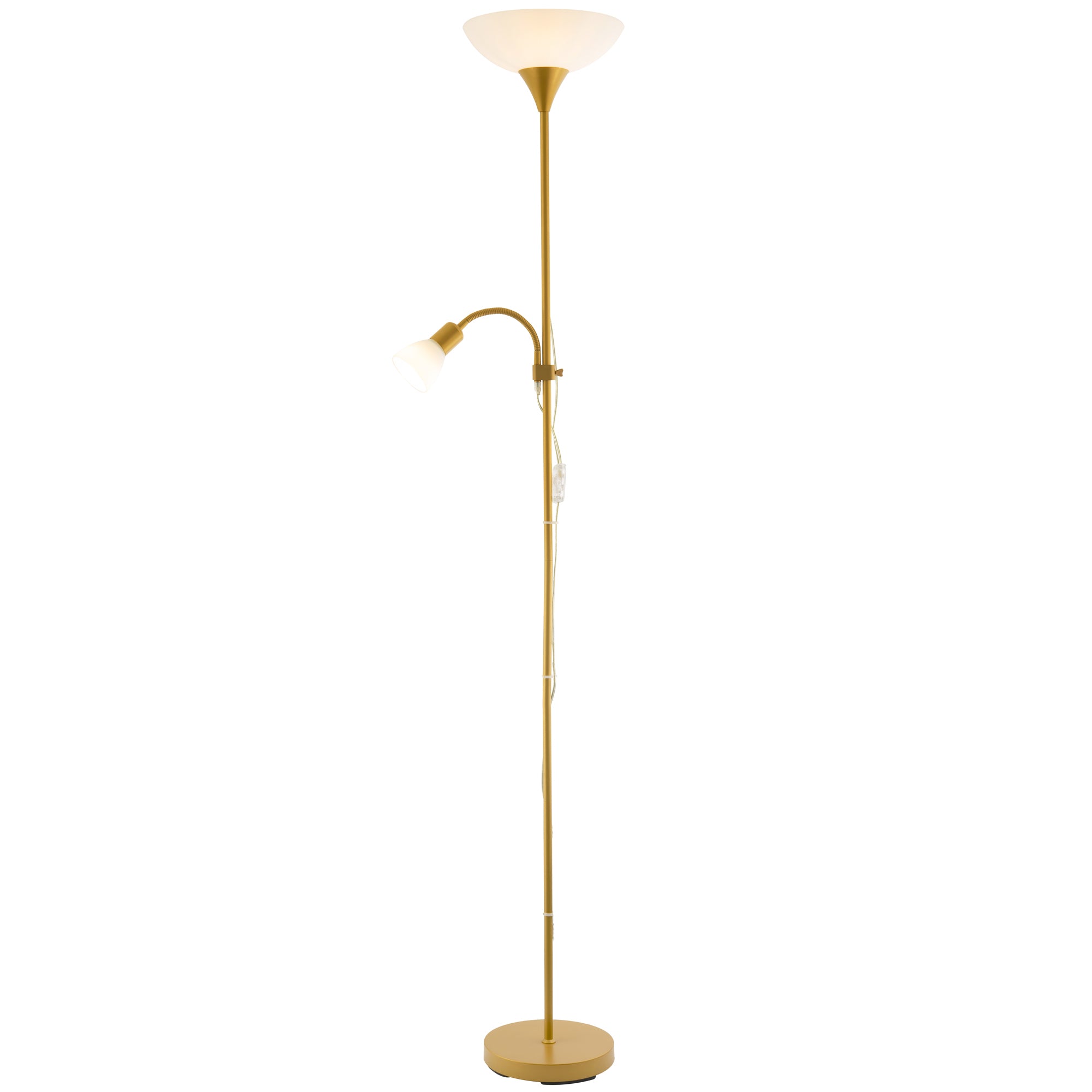 Gold Mother and Child Floor Lamp with Adjustable Reading Light and Switches Image 1