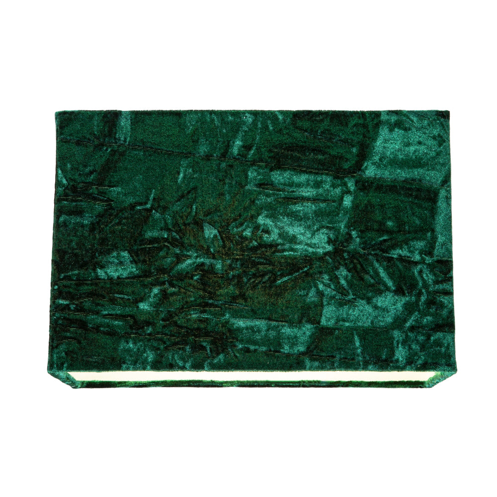 Contemporary Designer Forest Green Crushed Velvet Fabric Rectangular Lamp Shade Image 2