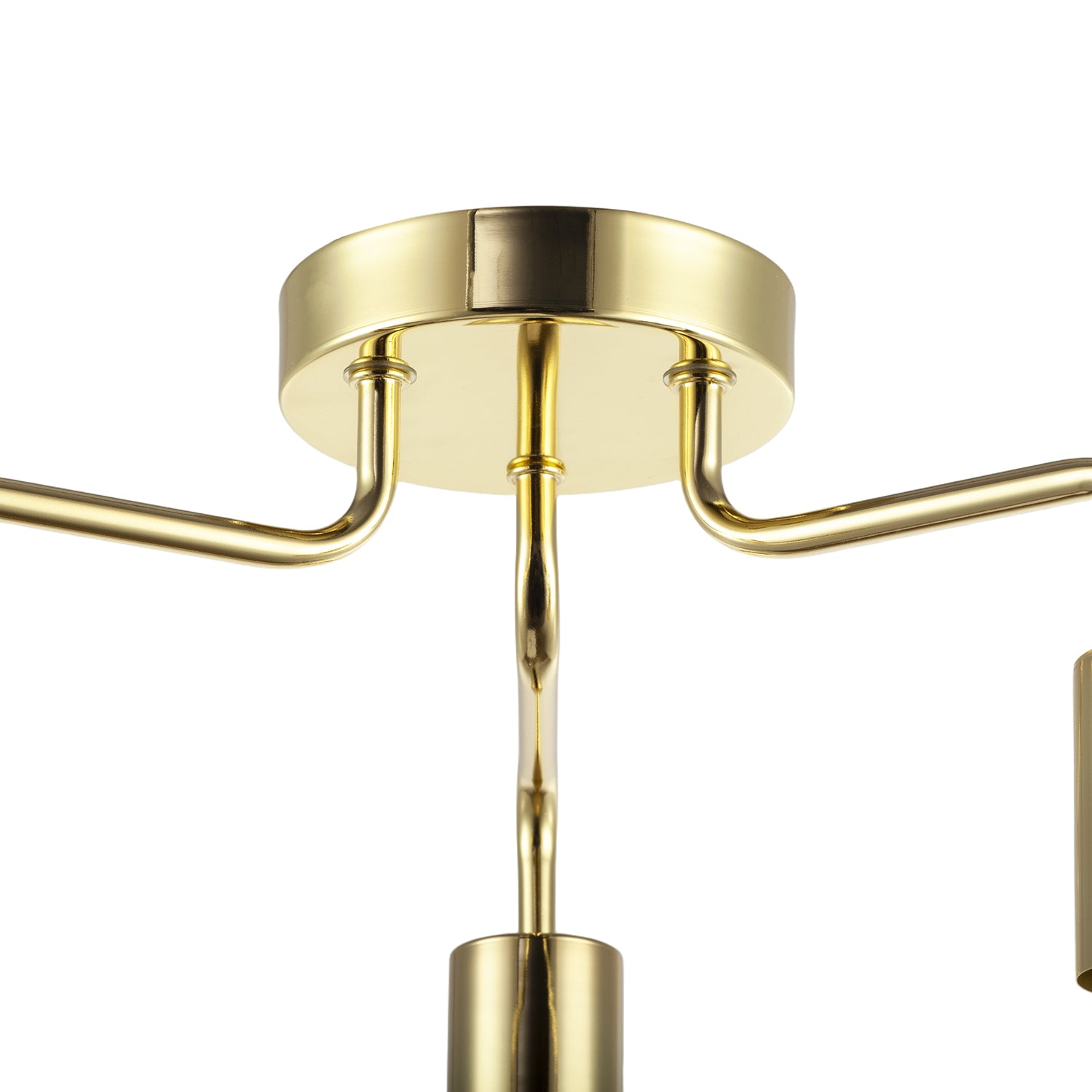 Polished Gold Semi Flush Ceiling Light to Showcase Filament Bulbs Image 8