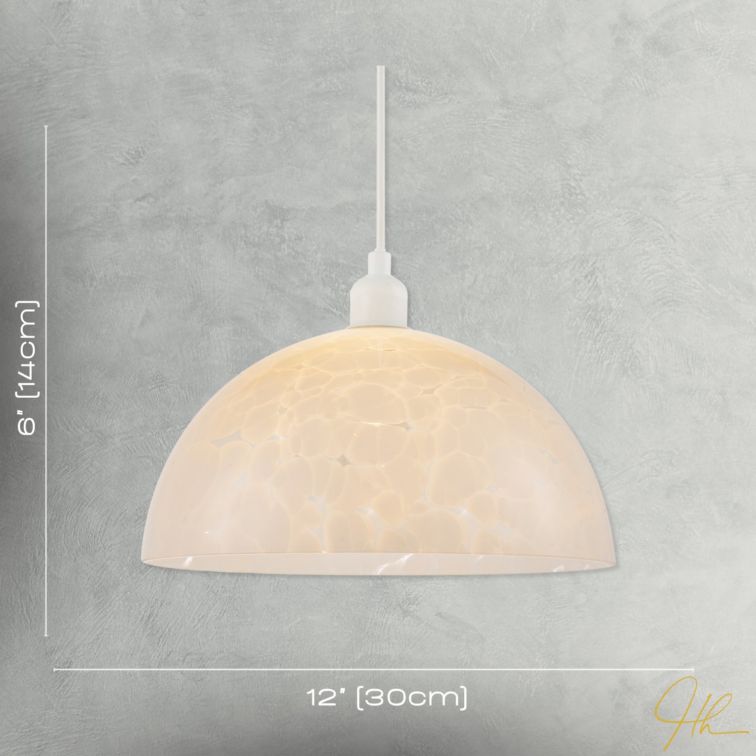 Modern Opal White Snowflake 30cm Domed Glass Pendant Ceiling Shade Image 7
