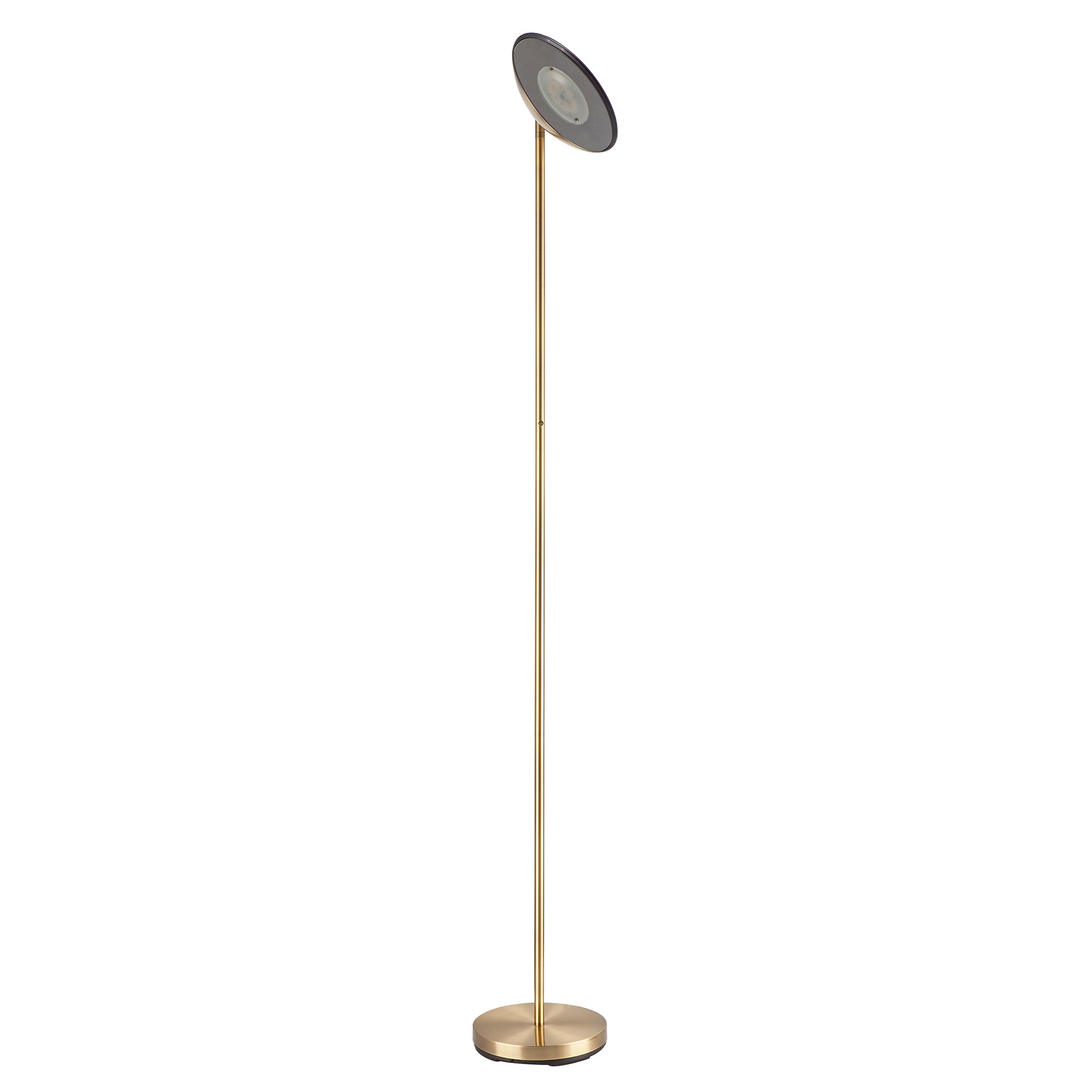 Modern Uplighter Floor Lamp in Antique Brass with Memory Dimmer Button Image 3