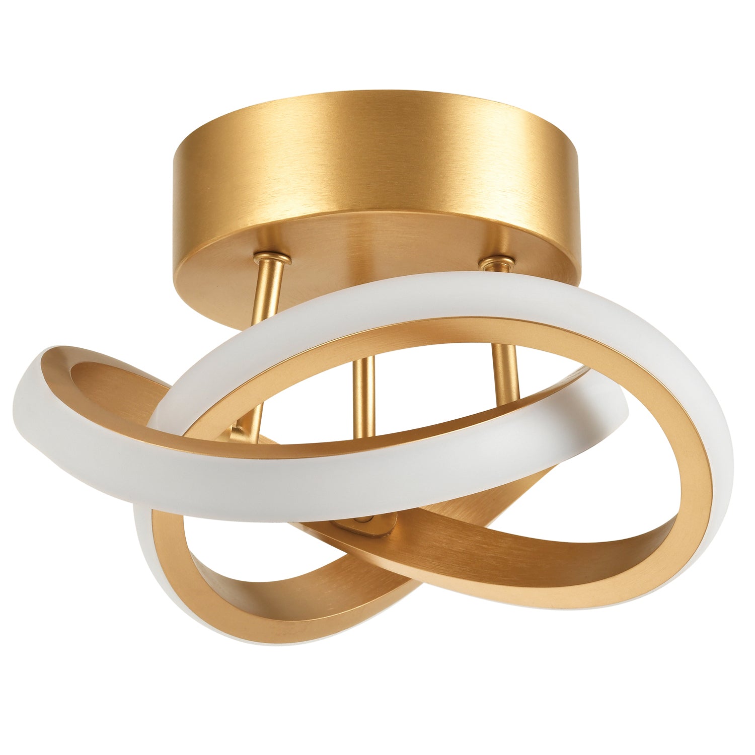 Modern LED Gold Ceiling Light with Swirl Thick Metal Strip Creates 1253 Lumens Image 1