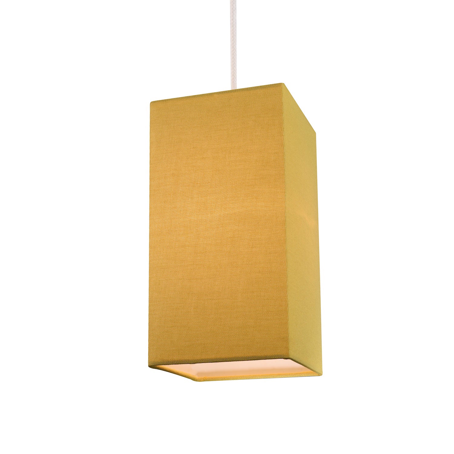 Contemporary and Stylish Ochre Linen Fabric Tall Rectangular 25cm Lampshade Image 2