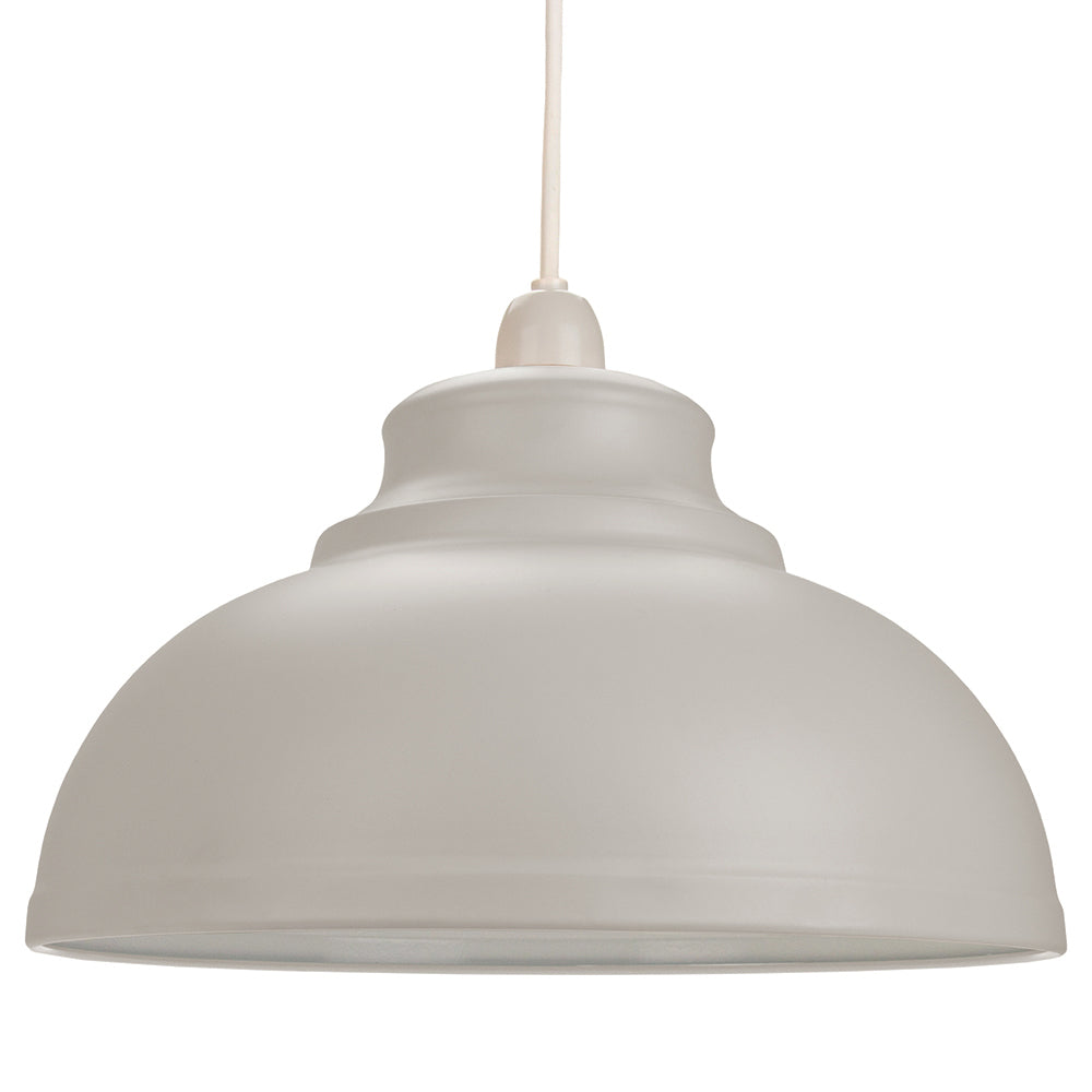 Industrial and Modern Galley Design Dove Grey Metal Ceiling Pendant Light Shade Image 2