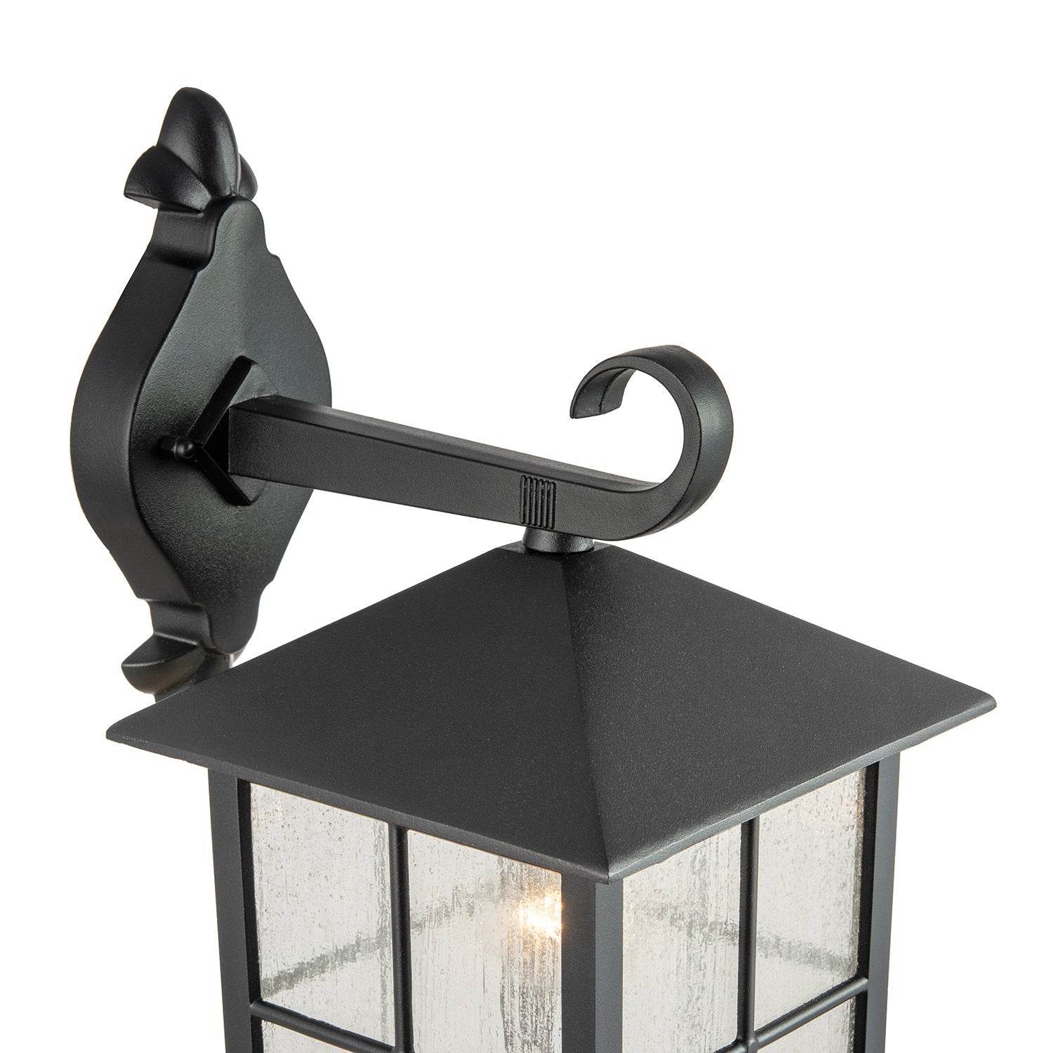 Classic Matte Black Die-Cast Aluminium Metal Exterior Lantern Wall Light Fitting Image 5