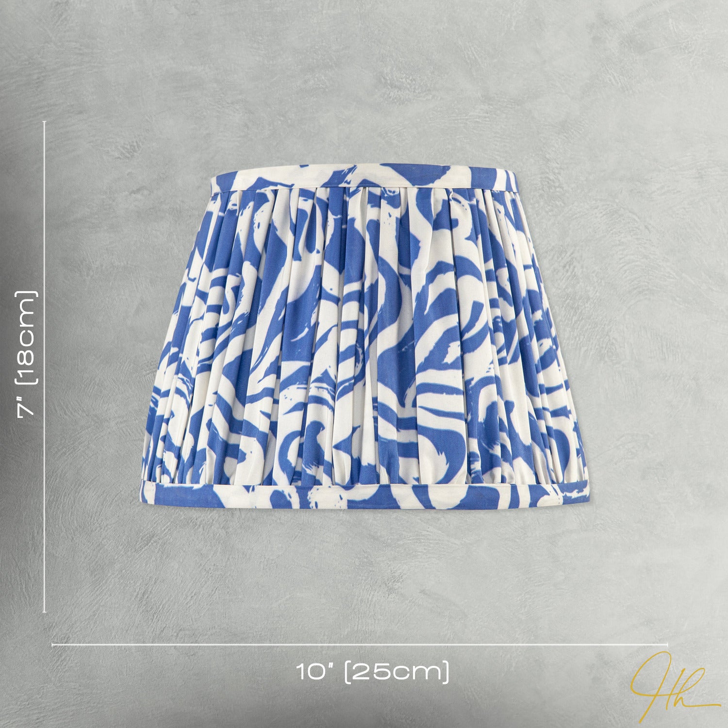 Modern Blue Nova Pleated Cotton Fabric Lamp Shade with Tapered Design Image 7