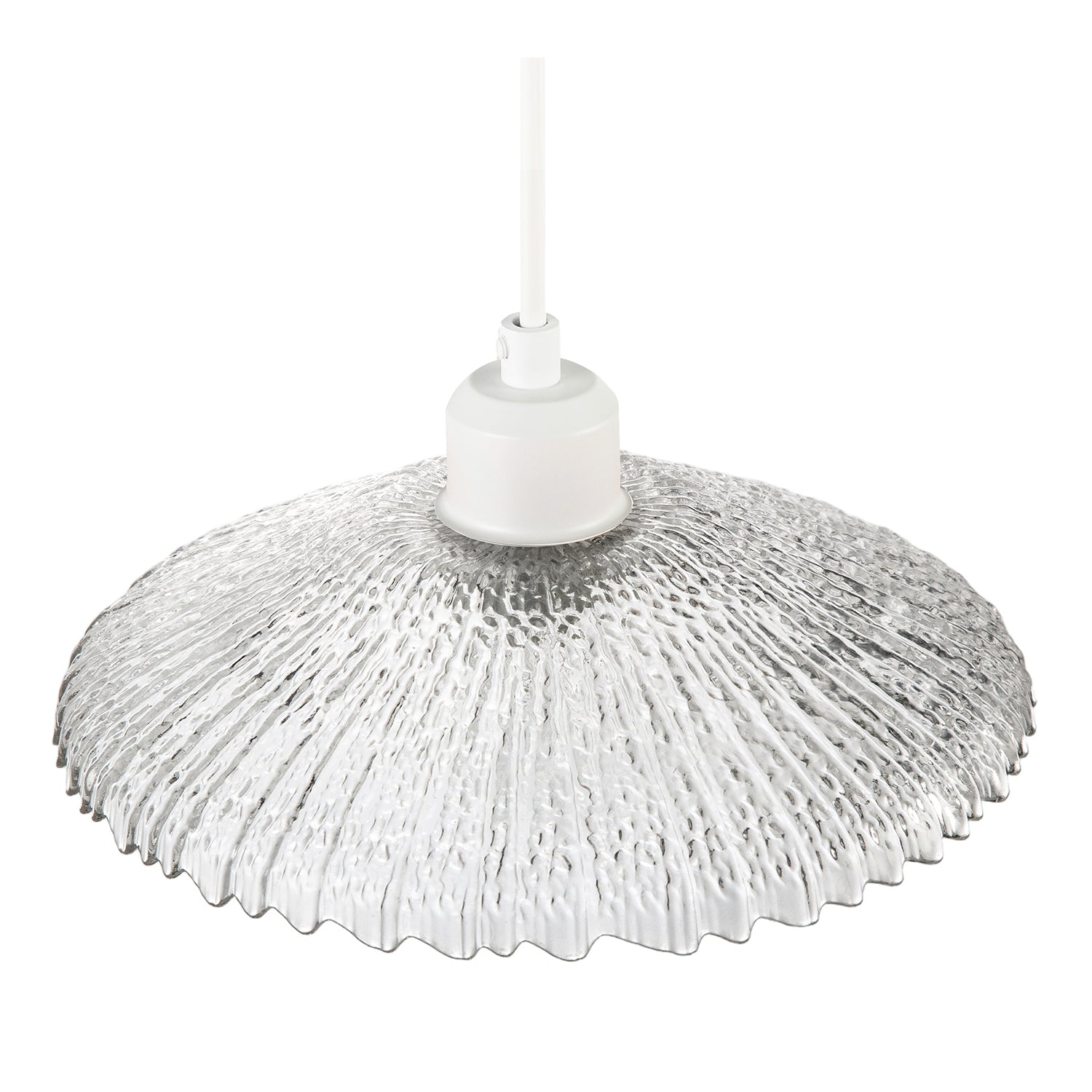 Textured Glass Pendant Shade with Mushroom or Parasol Silhouette Shape Image 3