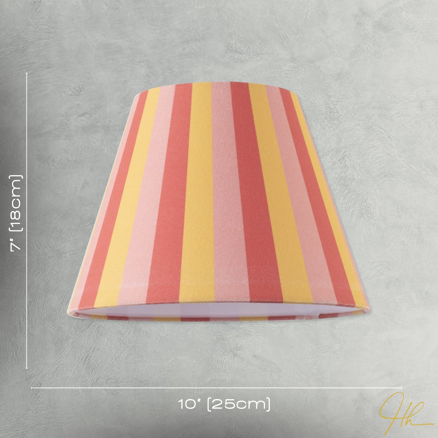 Multi Pink Tone Striped Linen Coolie Lamp Shade with Cotton Inner Image 7