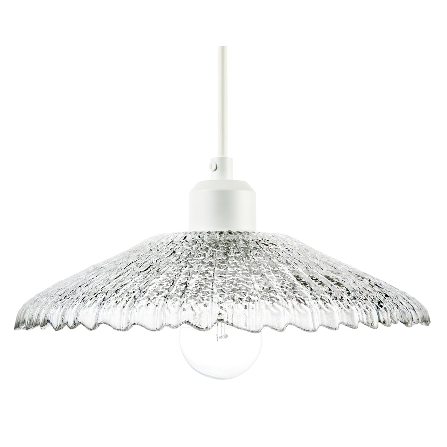 Textured Glass Pendant Shade with Mushroom or Parasol Silhouette Shape Image 4