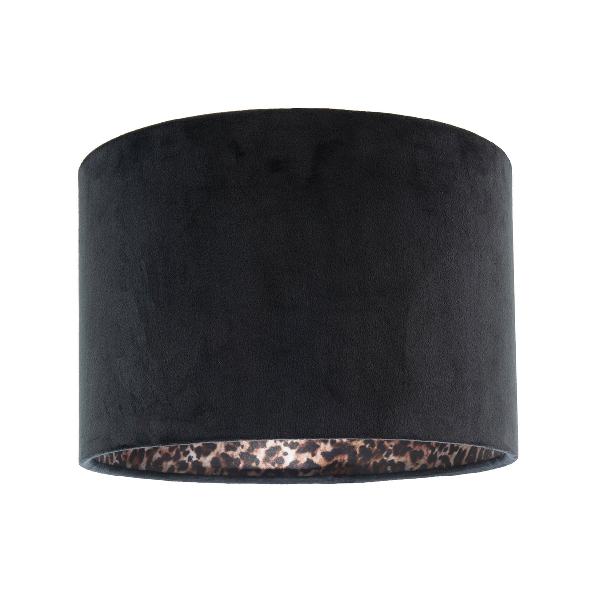 Velvet Lamp Shade Inner Leopard Print Satin Shimmer Lining
