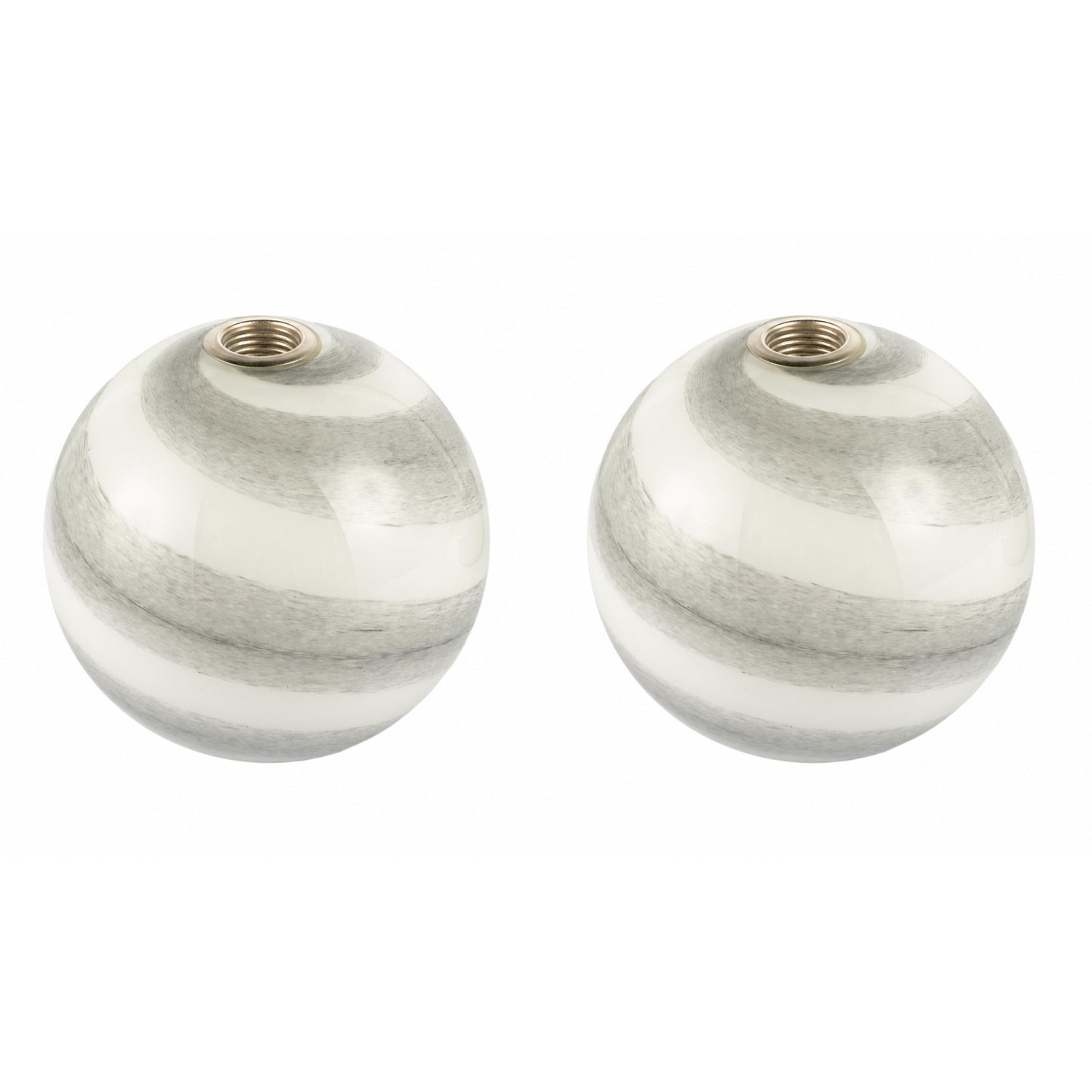 Stylish Pair of Grey Marble Swirl Glass Shades for G9 Lamp Holders Image 1