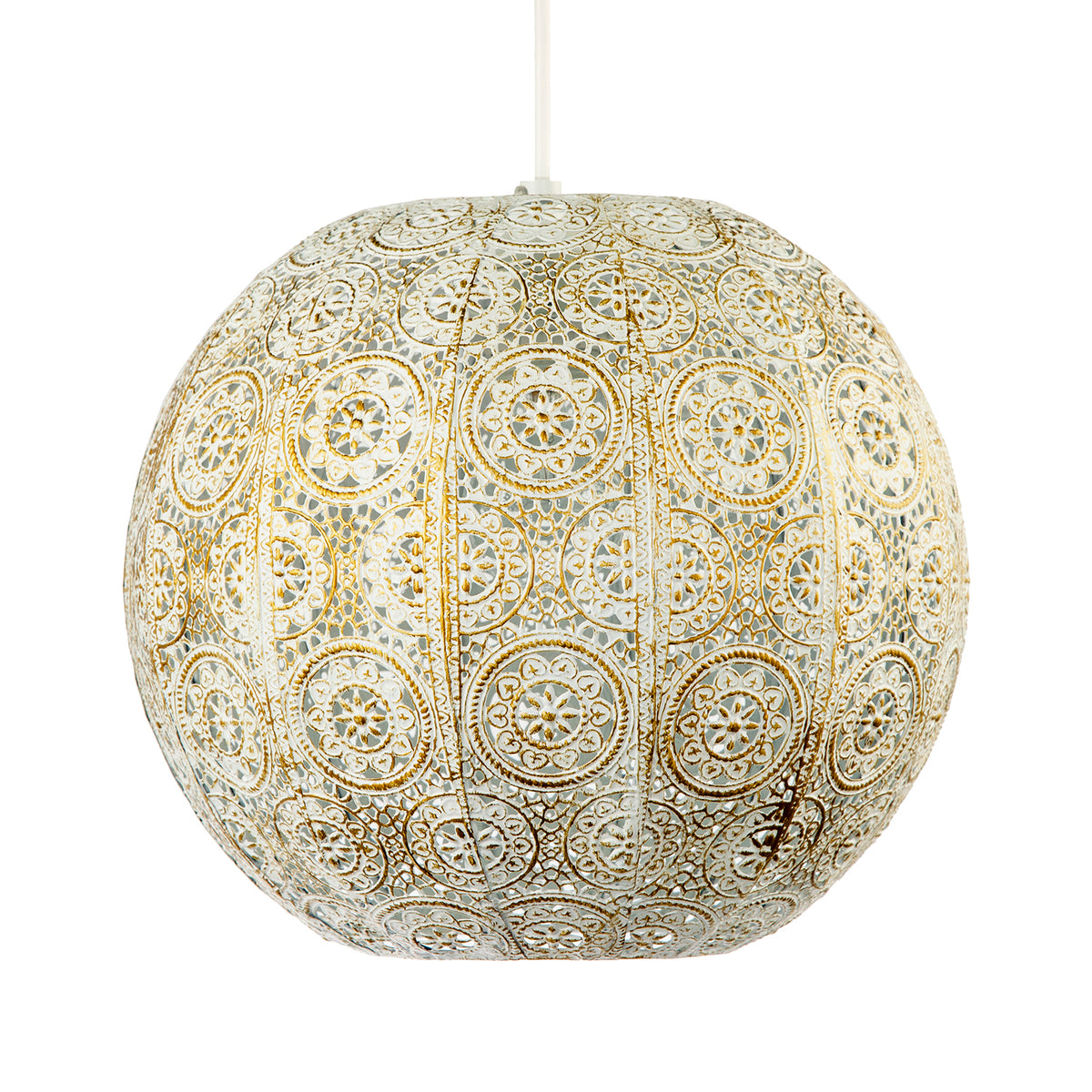 Spherical Vintage Moroccan Pendant Lamp Shade Brushed Gold