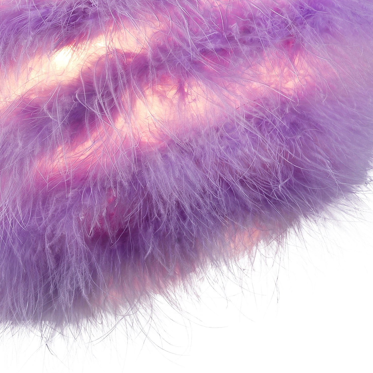 Modern and Chic Small Real Soft Lilac Feather Decorated Pendant Lamp Shade Image 5