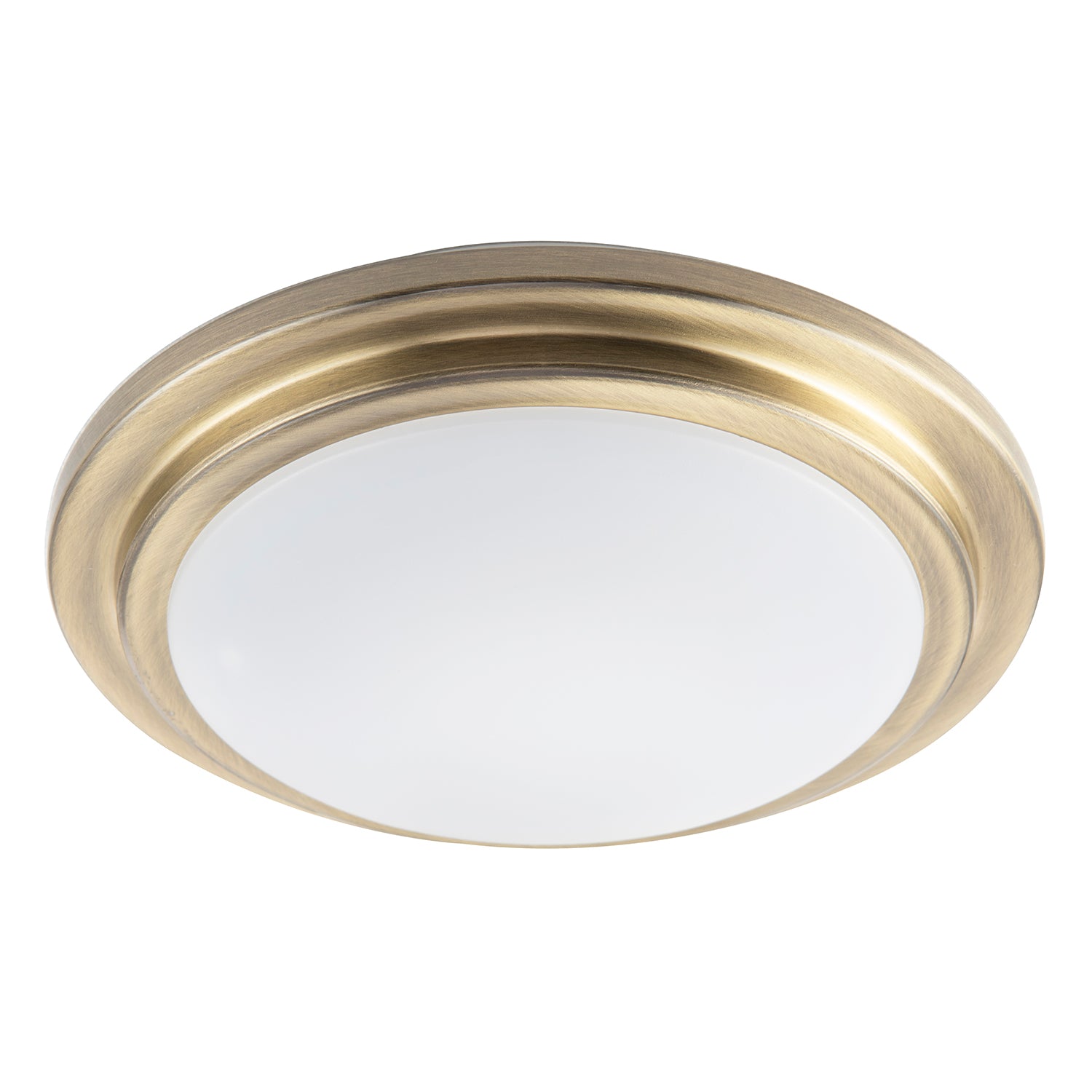 Modern Chic Antique Brass Flush LED Bathroom Ceiling Light Fitting Image 5