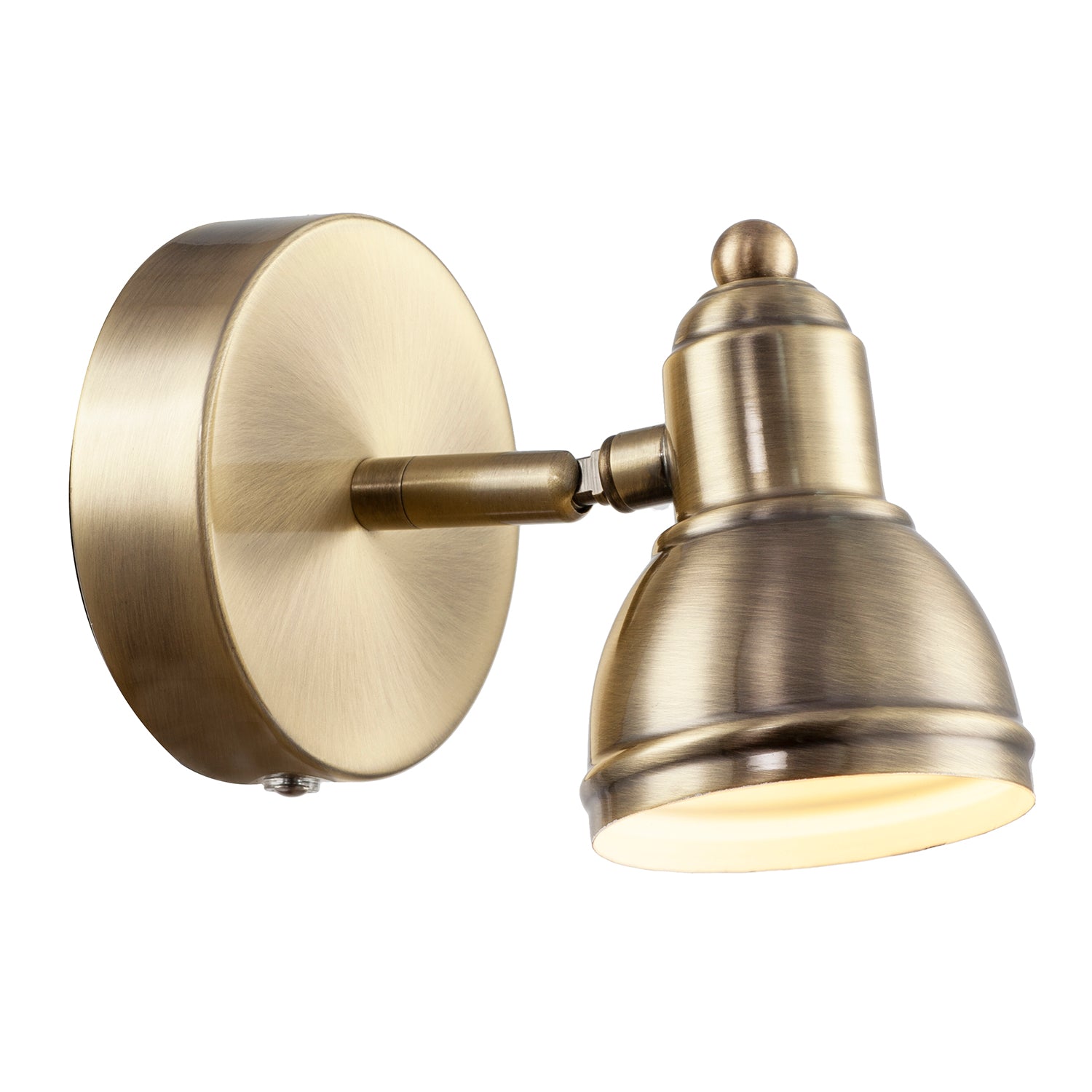Modern Rechargeable Dimmable Spot Wall Light Fitting in Antique Brass Image 3