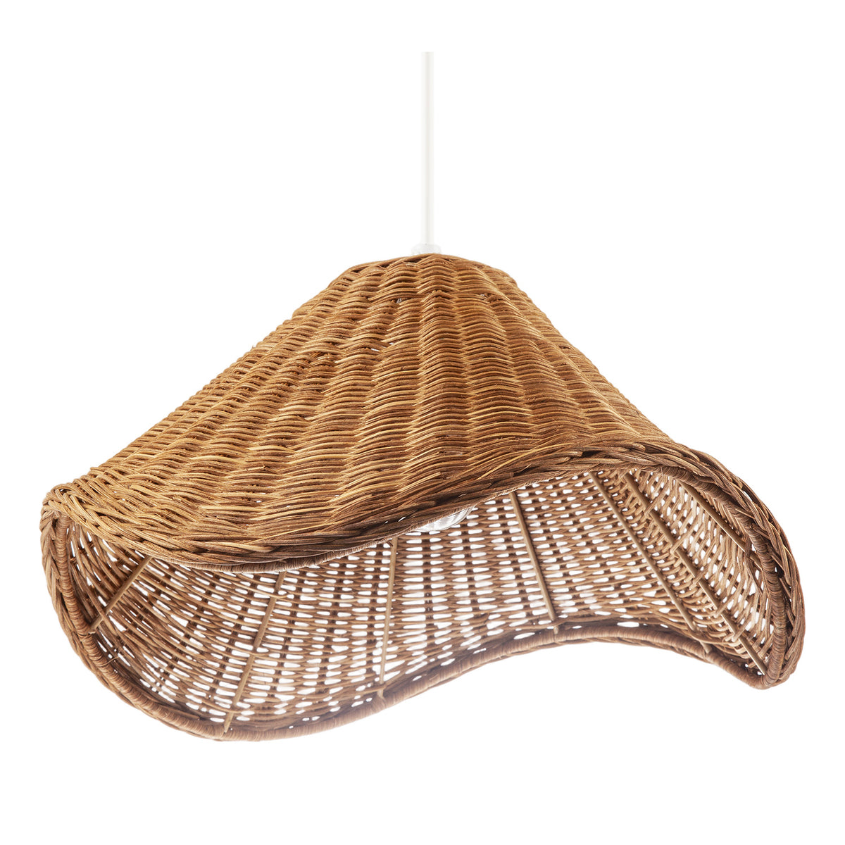 Boho Rustic Style Woven Natural Rattan Pendant Ceiling Lighting Shade Image 4