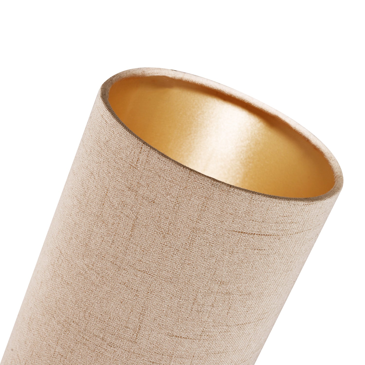 Modern and Stylish Stitched Effect Taupe Linen Fabric Cylindrical 25cm Lampshade Image 3