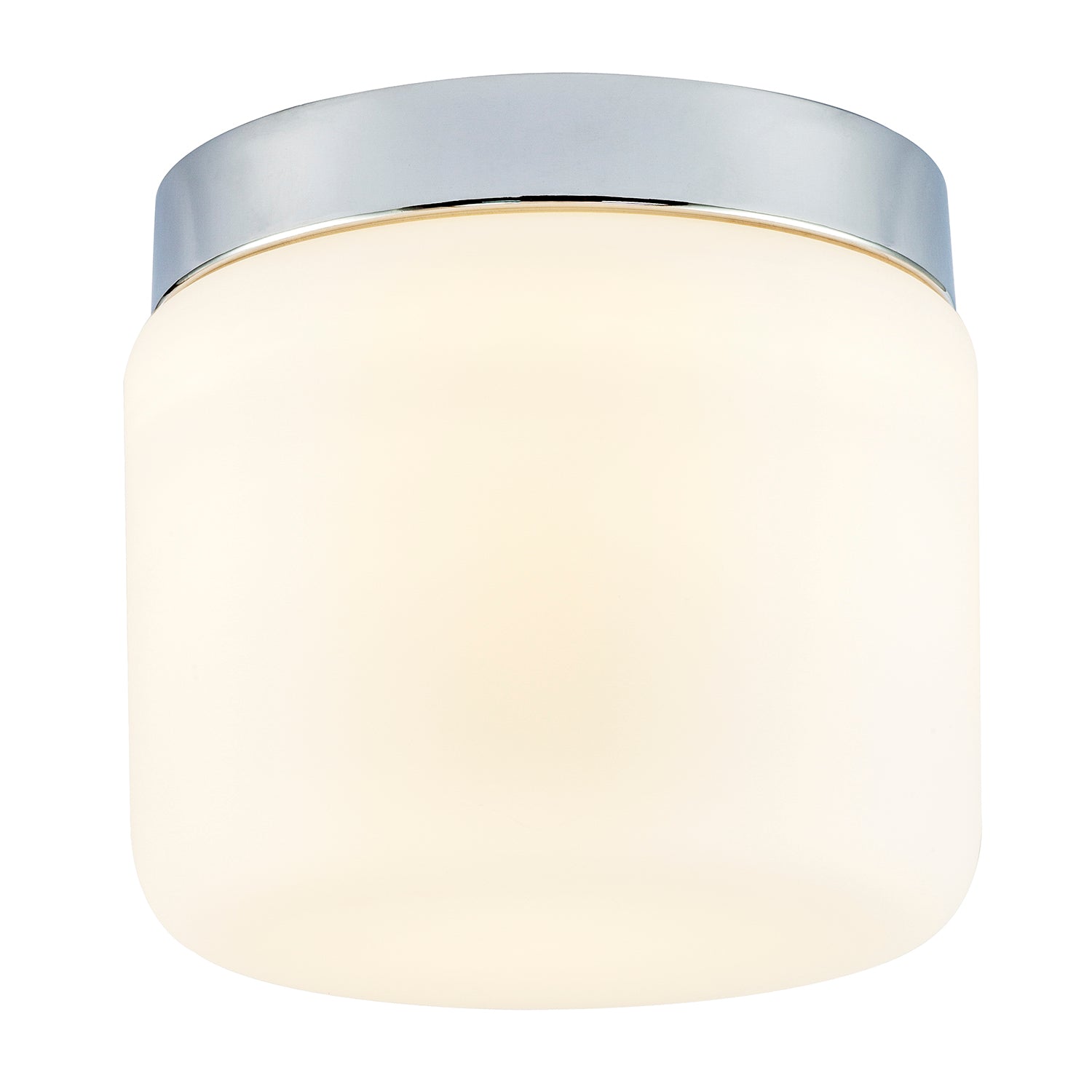 Modern Bathroom LED Ceiling Light in Polished Chrome with Glass Shade Image 4