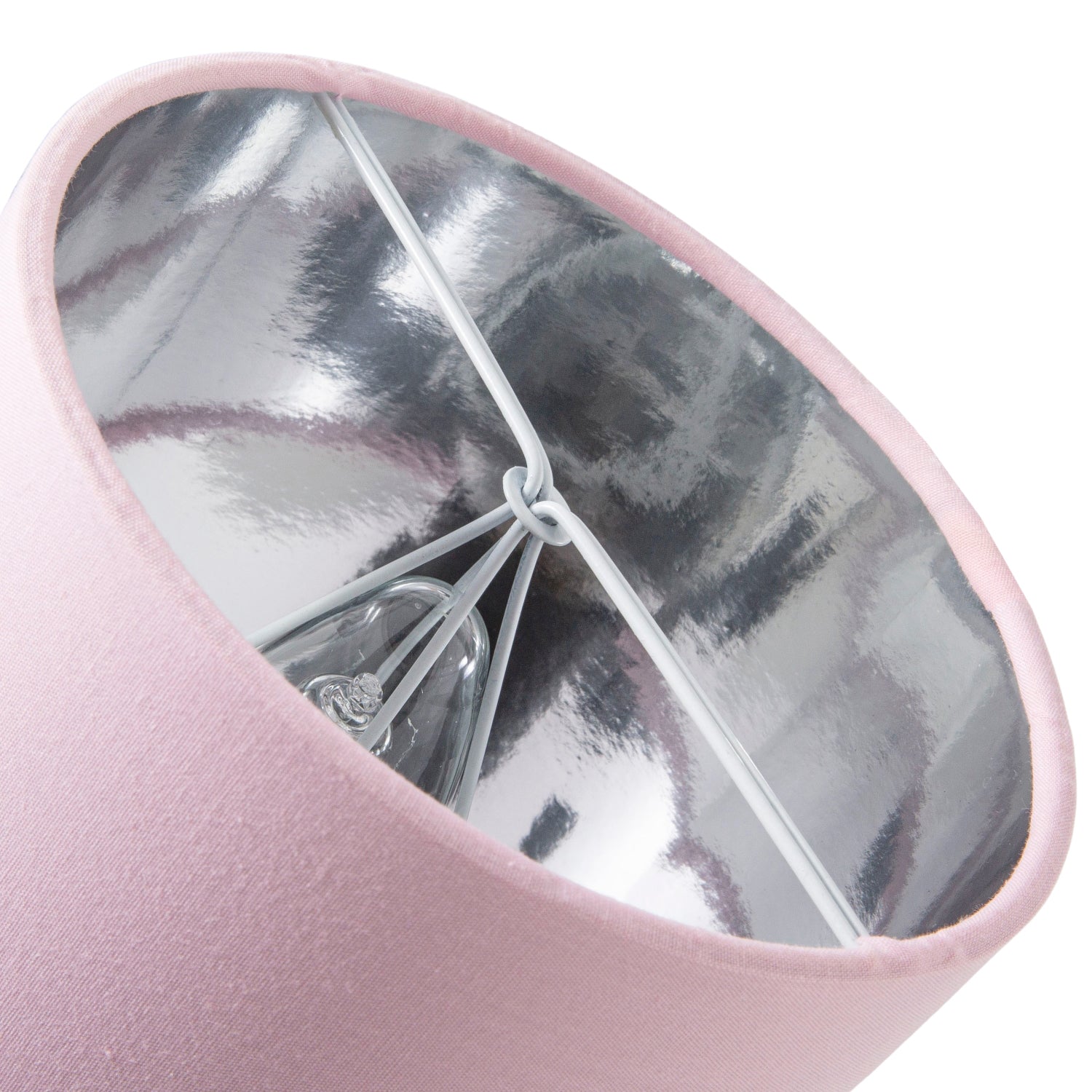 Contemporary Soft Pink 6" Clip-On Candle Lamp Shade with Silver Inner Lining Image 4