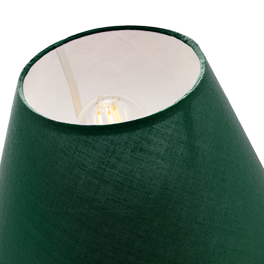 12" Forest Green Cotton Coolie Lampshade Suitable for Table Lamp or Pendant Image 5