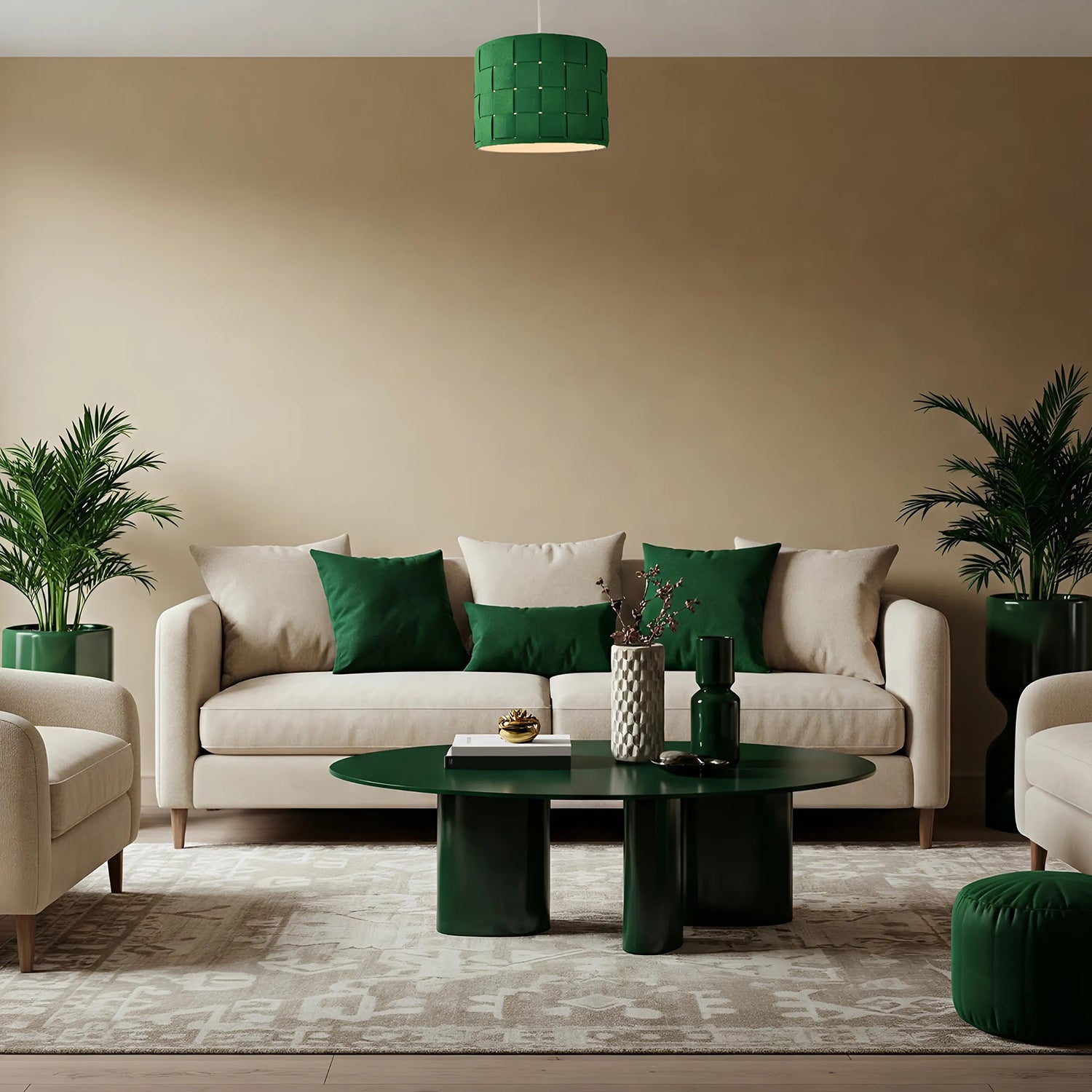 Modern Woven Cross Hatch Felt Drum 10 Inch Lamp Shade in Deep Emerald Green Image 7