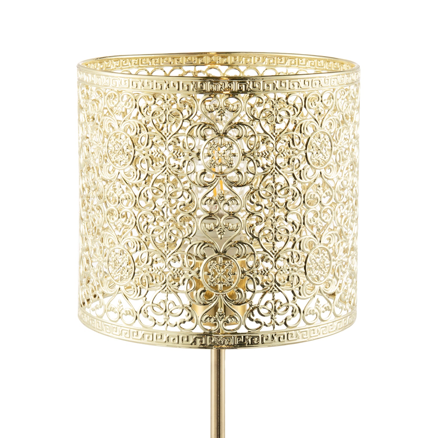 Classic Chic Moroccan Themed Shiny Gold Table Lamp with Inline Switch Image 5