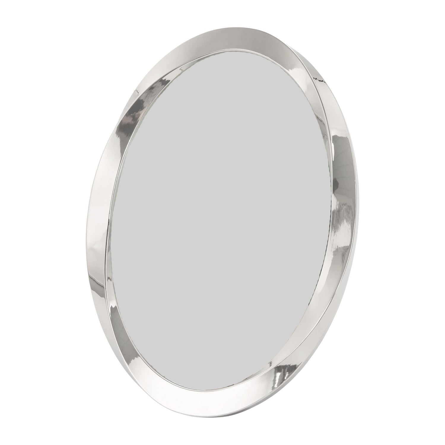 Modern Oval Nickel Plated Metal 4x6 Picture Frame with Twisting Design Image 1
