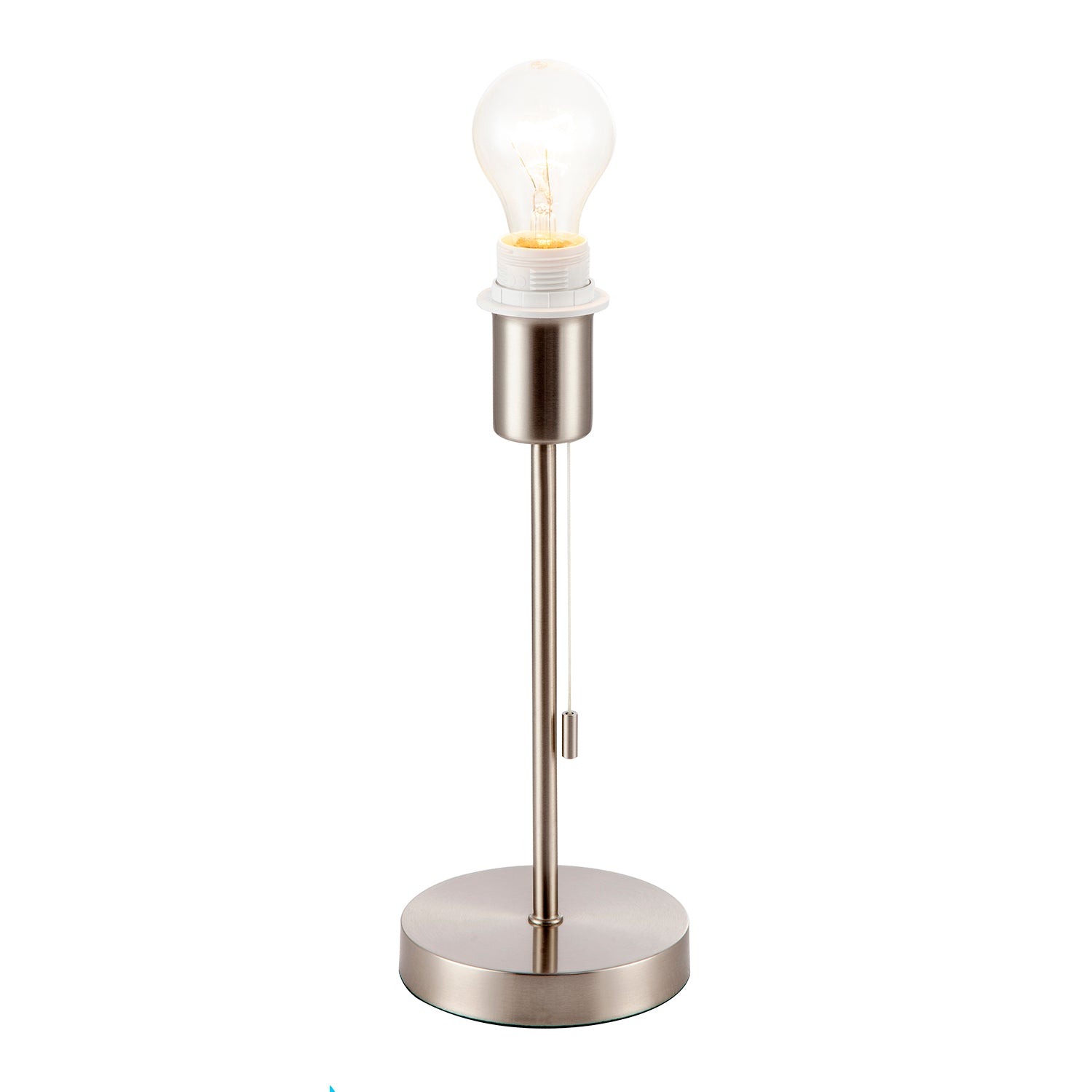 Traditional Table Lamp Base in Satin Nickel with Pull Cord Switch Image 3