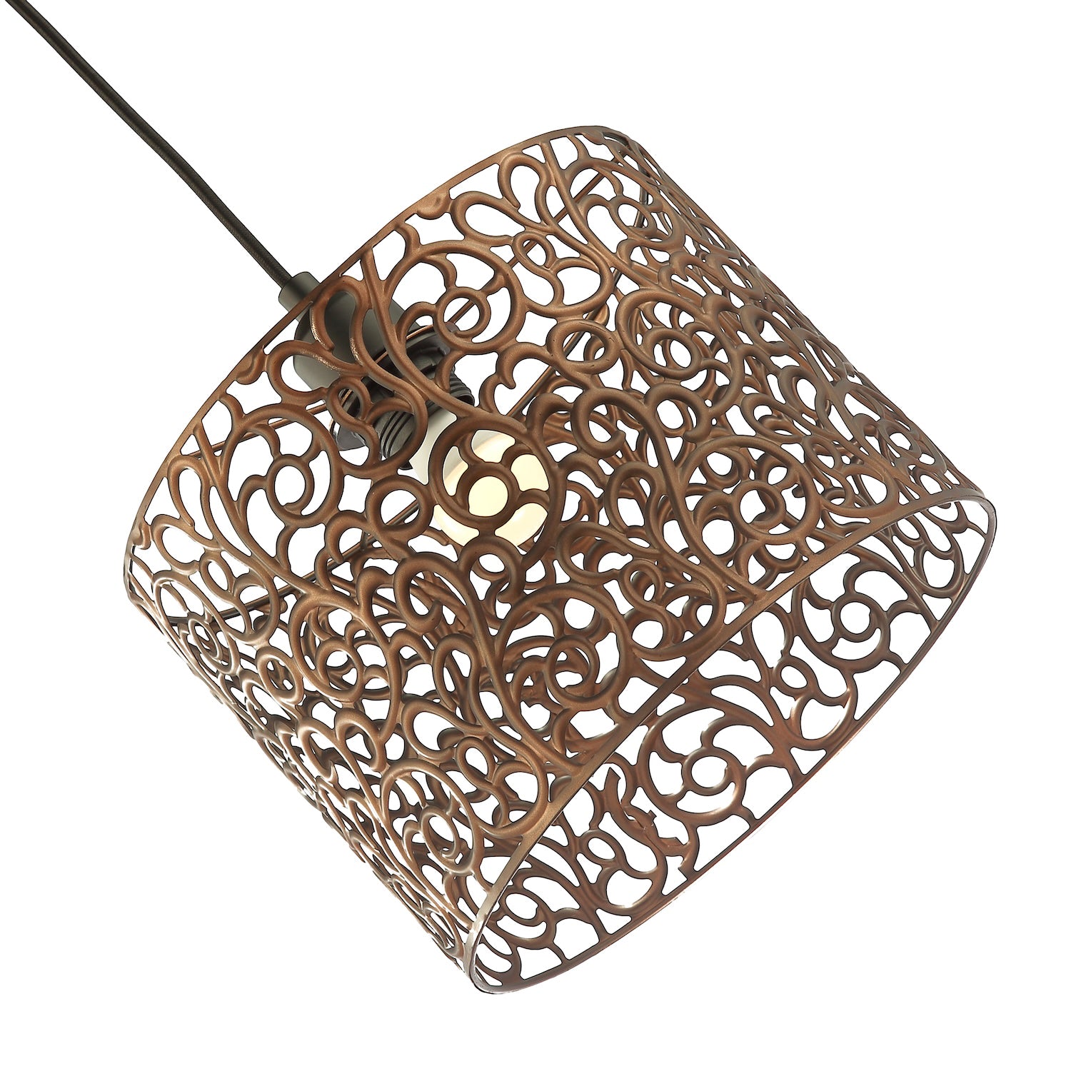 Elegant Classic Floral Matte Bronze Metal Ceiling Pendant Lamp Shade 19cm x 25cm Image 4