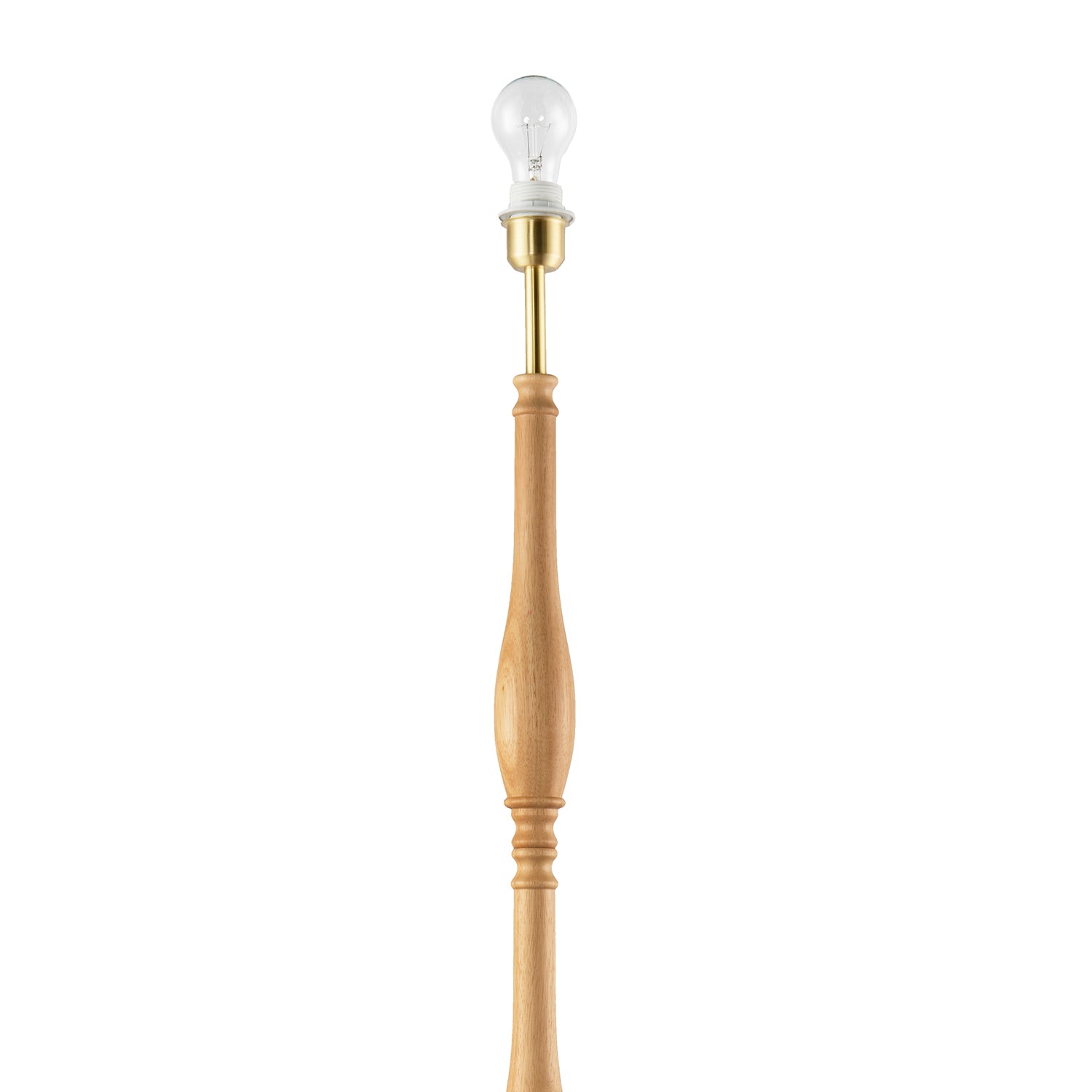 Traditional Oak Wood Floor Lamp Base with Sleek Triple Segment Design Image 4