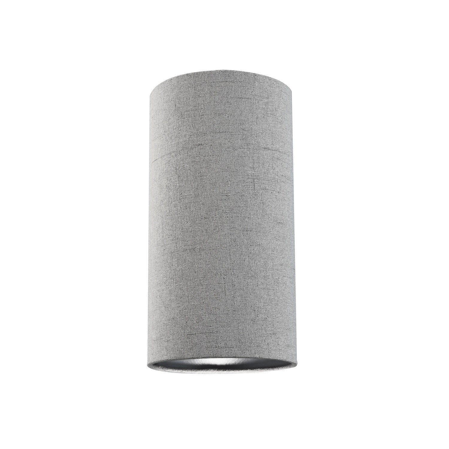 Modern and Stylish Stitched Effect Grey Linen Fabric Cylindrical 25cm Lampshade Image 1