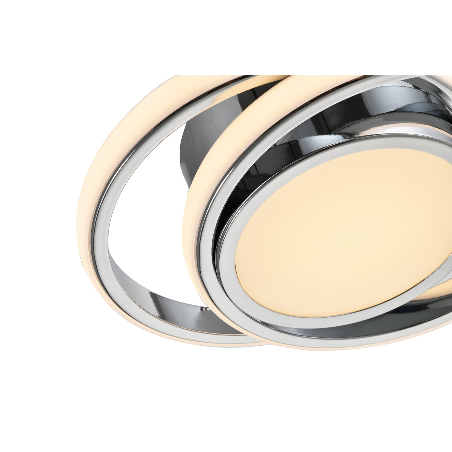 Modern LED Ceiling Light with Chrome Rings and Central Downlighter Image 4