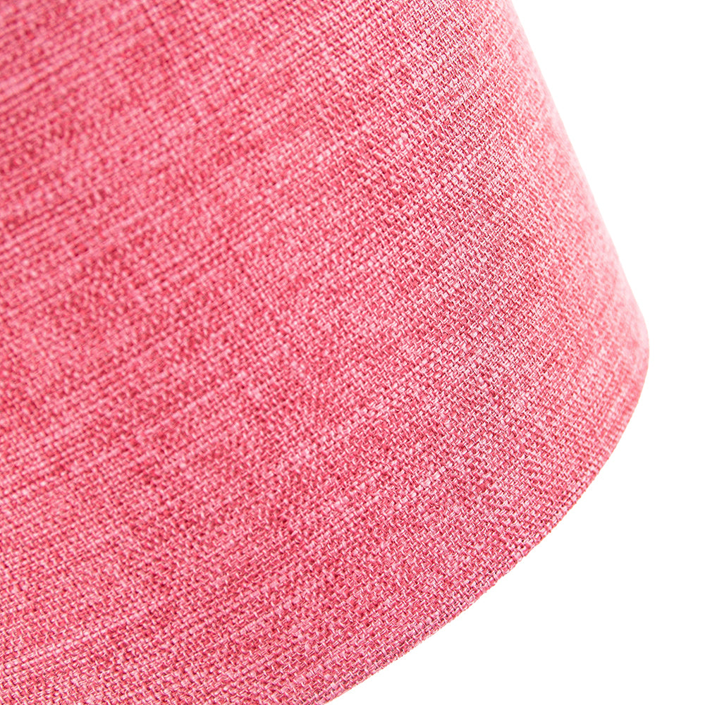 Contemporary and Sleek Pink Plain Linen Fabric Drum Lamp Shade 60w Maximum Image 4