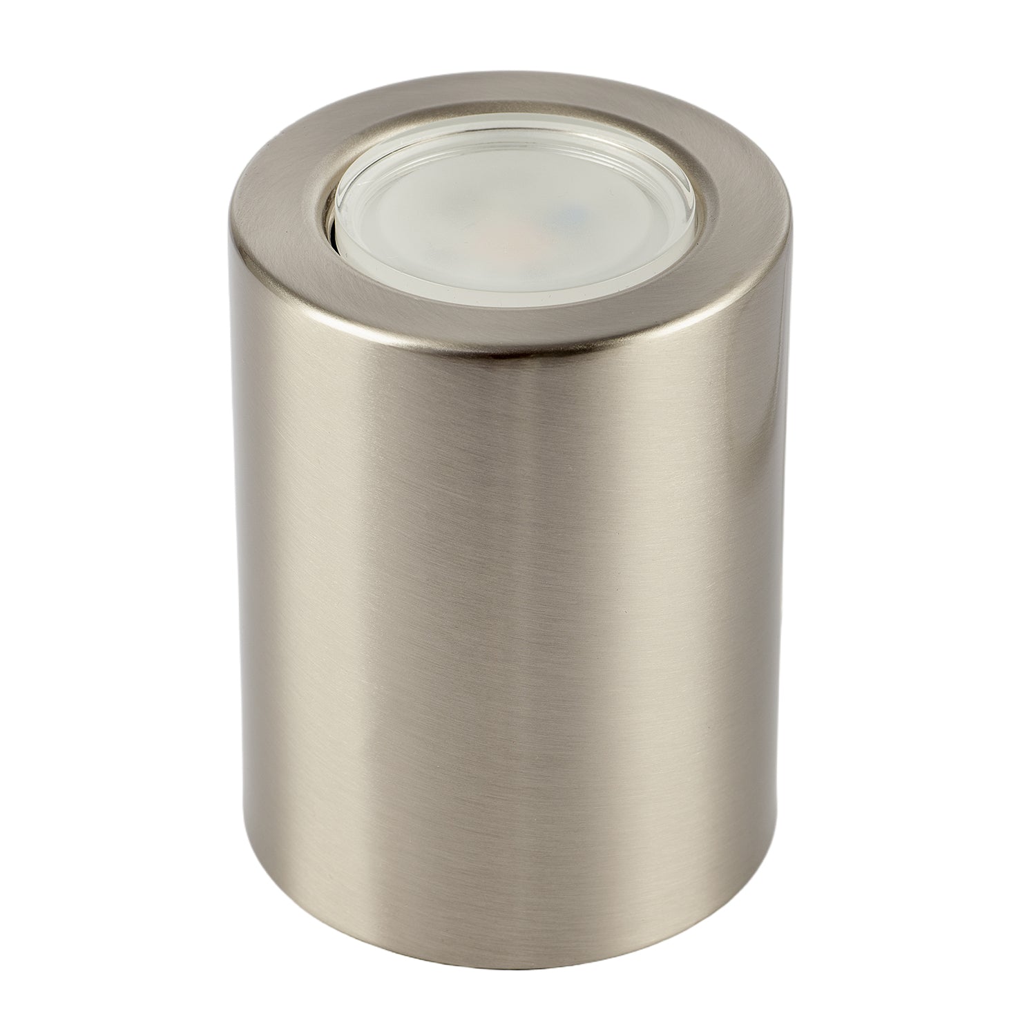 Cylindrical Nickel LED Uplighter with Minimalist Architectural Design Image 8