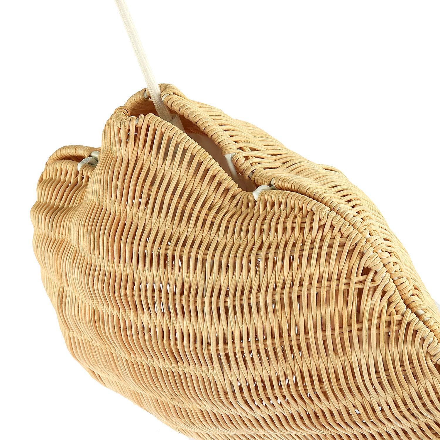 Cloud Shaped Childrens Rattan Pendant Light Shade with Pom Pom Balls Image 5