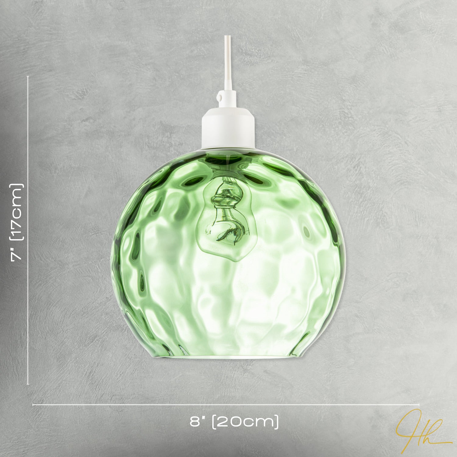Modern Emerald Green Dimpled Round Glass Pendant Ceiling Light Shade Image 7