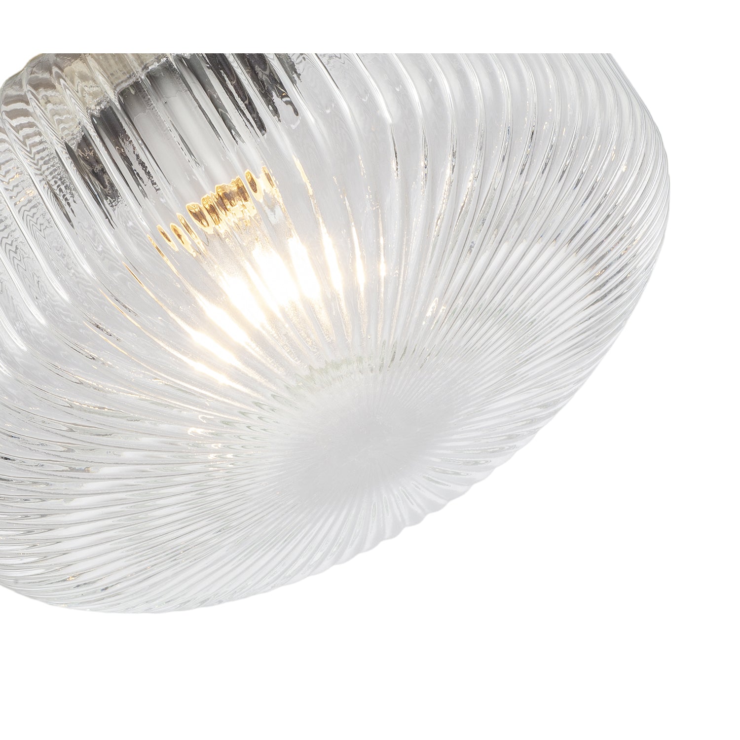 Modern Bathroom Ceiling Light with Clear Fluted Glass in Antique Brass Image 5