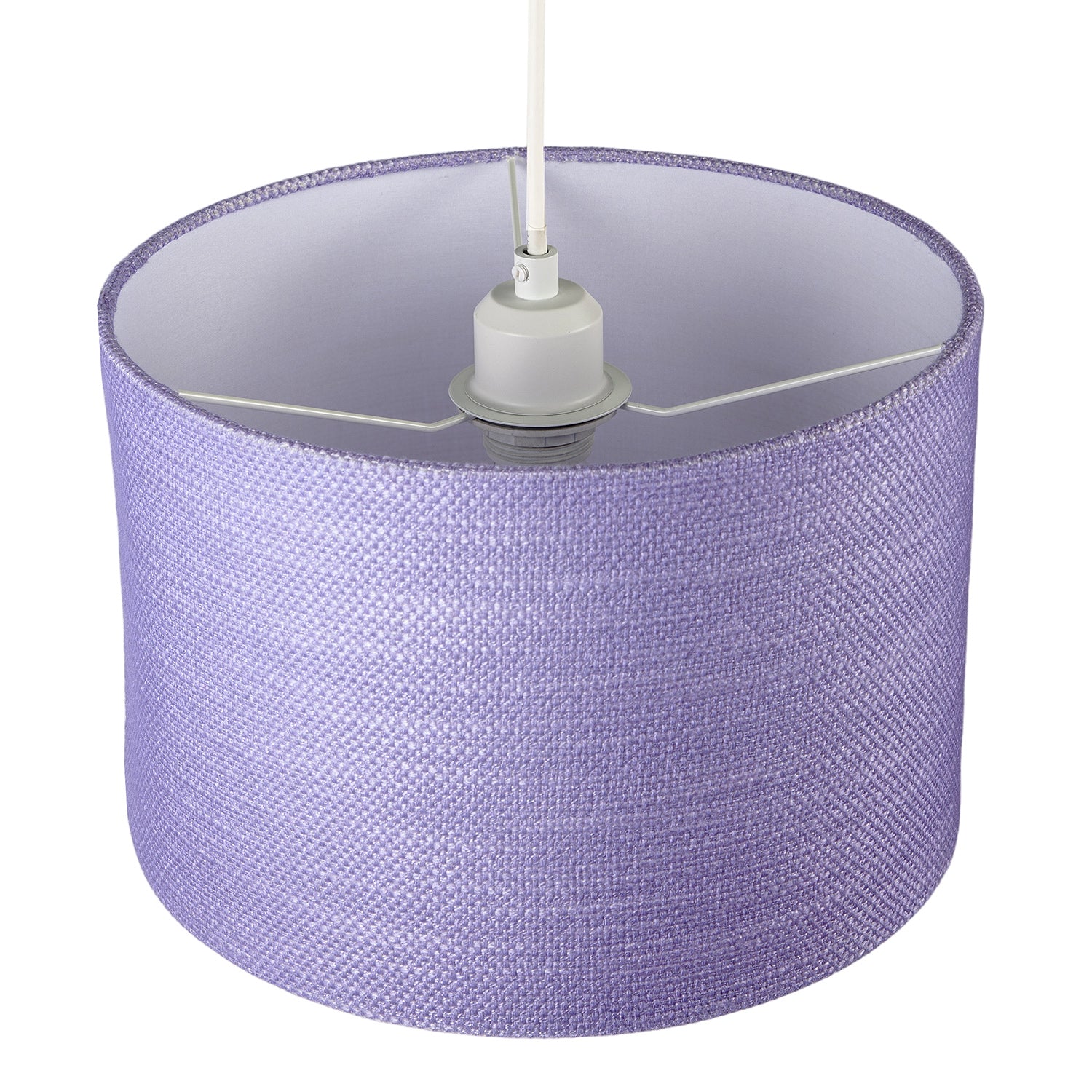 Modern Lavender Rose Textured Linen Pendant Light Shade with Diffuser Image 3