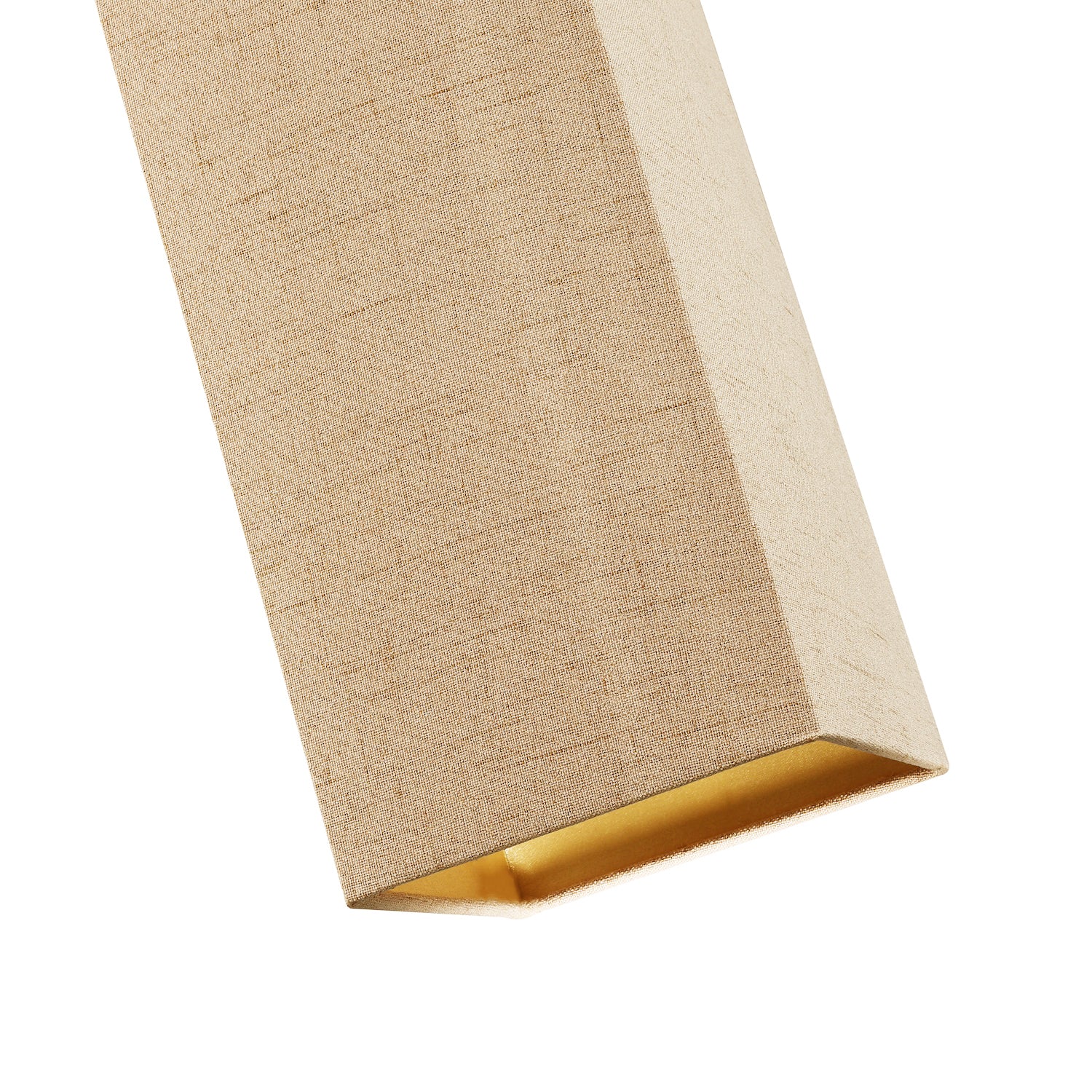 Modern and Stylish Stitched Effect Taupe Linen Fabric Rectangular 25cm Lampshade Image 5