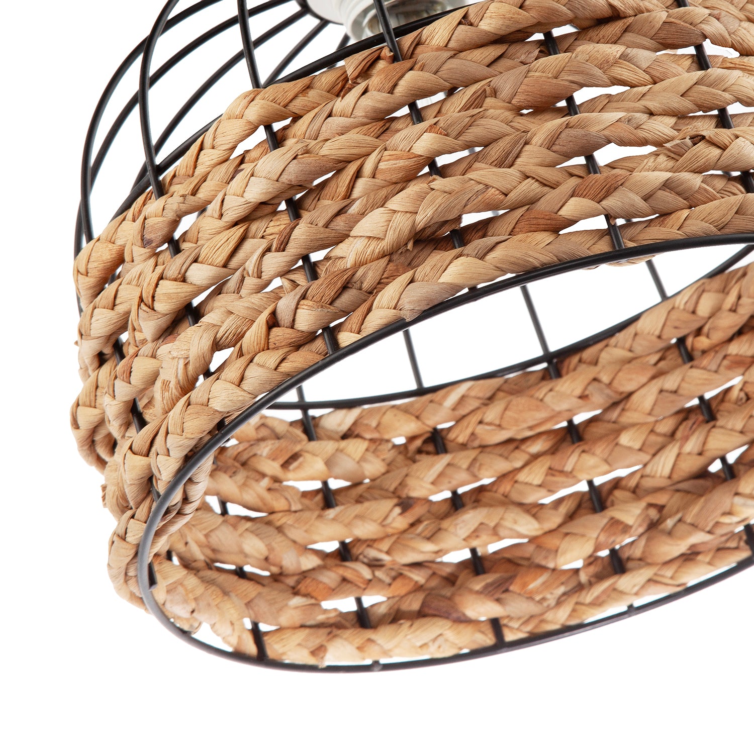 Traditional Birds Cage Black Easy Fit Pendant Shade with Paper Rope Image 5