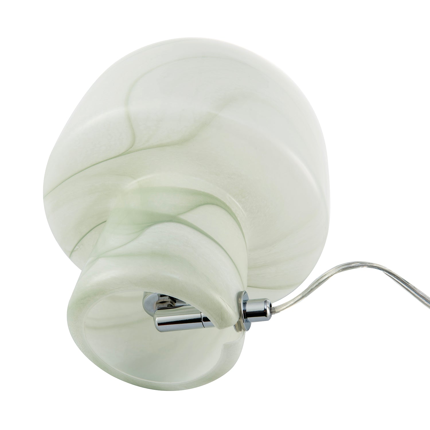 Modern Unique Green and White Marble Effect Glass Mushroom Table Lamp Image 3