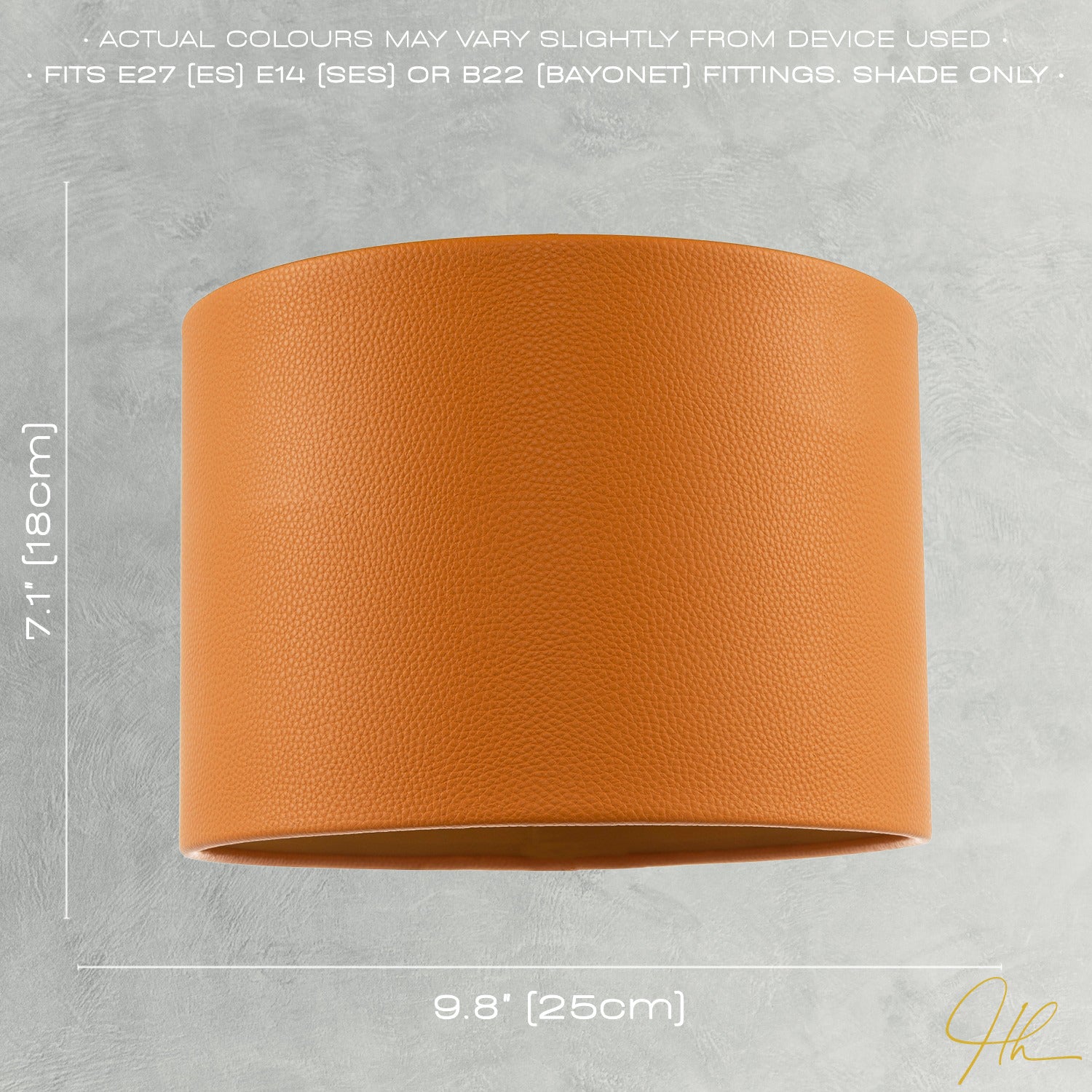 Classic Dark Mustard Faux Leather Lamp Shade with Inner Cotton Lining Image 7