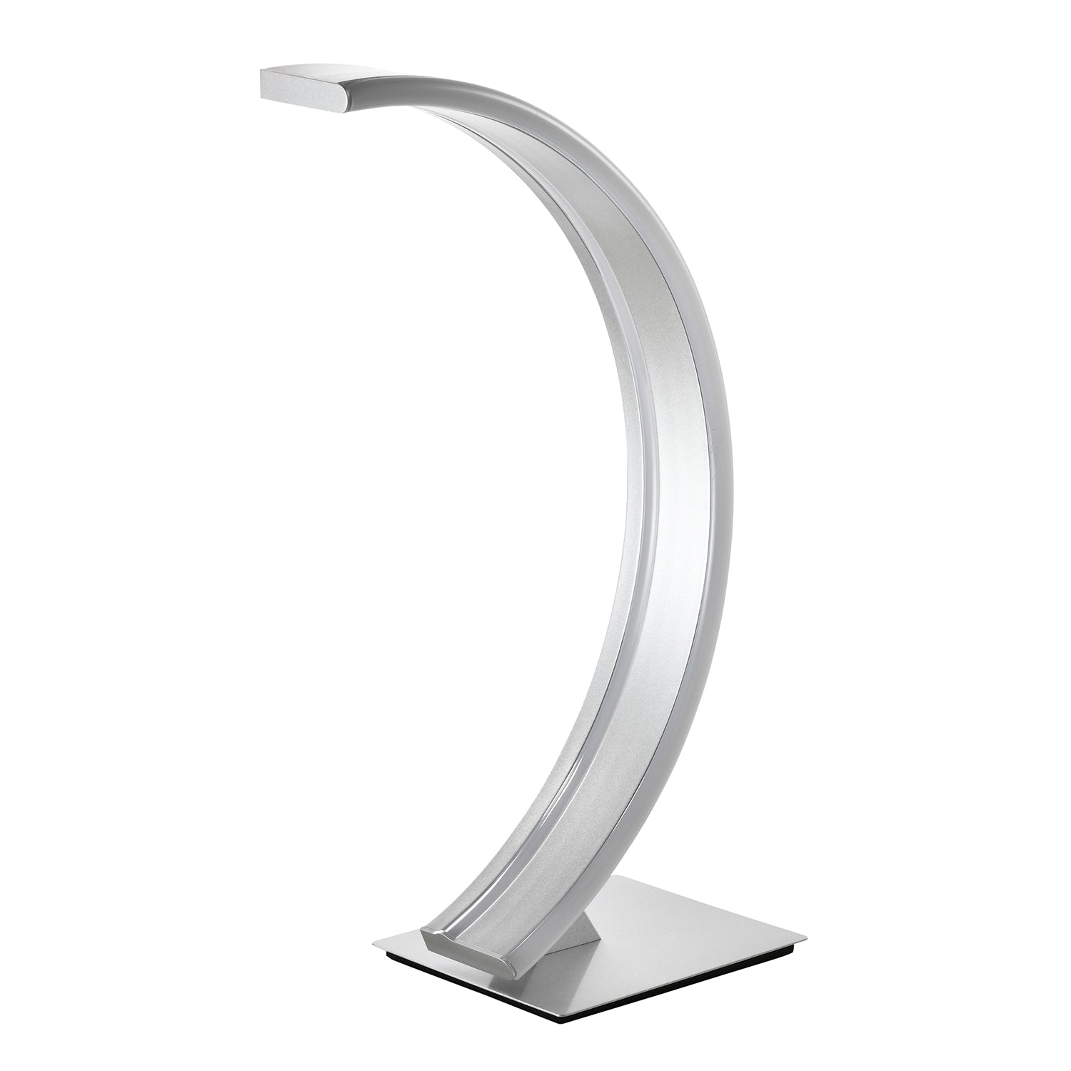 Modern Brushed Silver LED Desk Lamp with Thin Profile Strip and Inline Switch Image 2